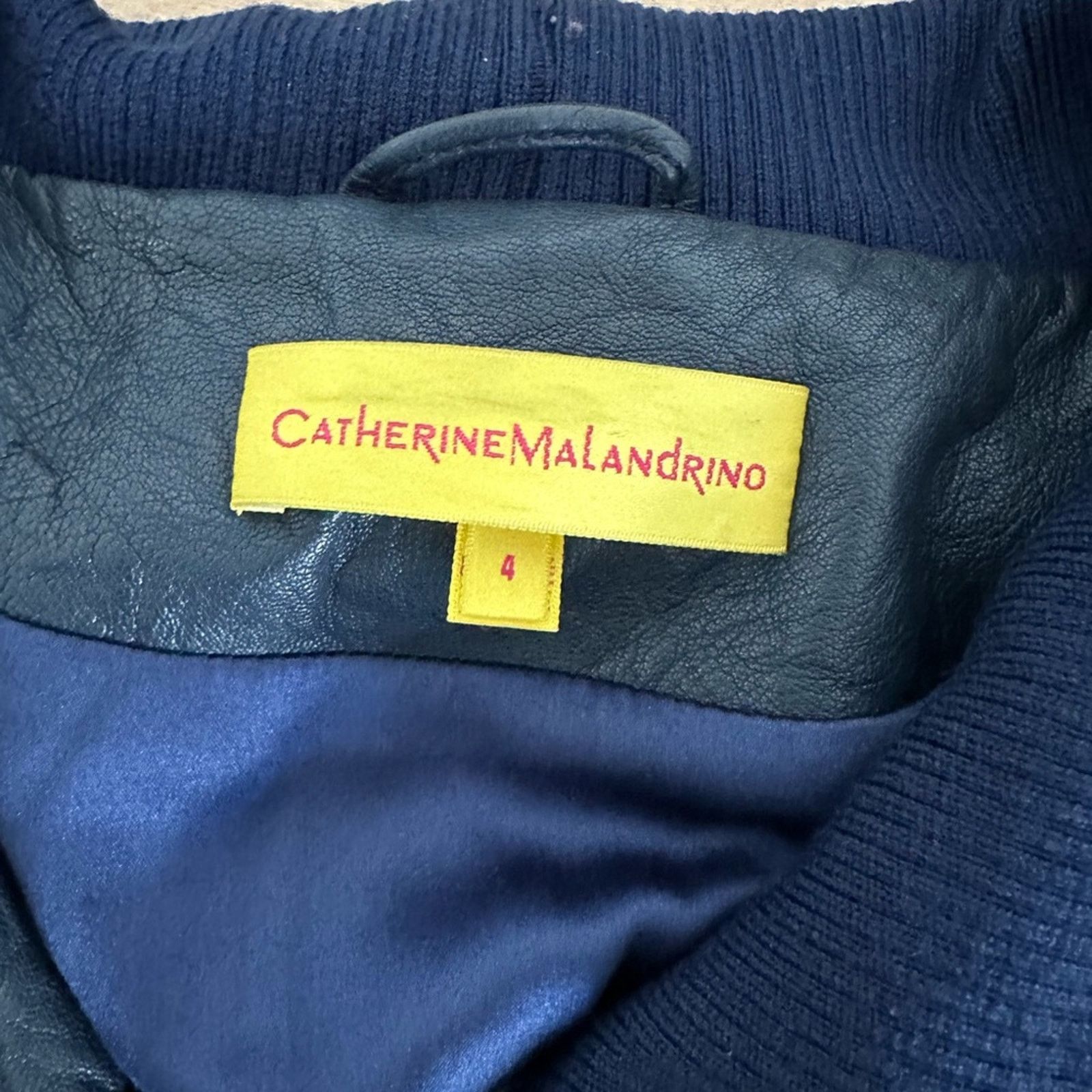Other RARE Catherine Malandrino Navy Leather Jacket - 4 Size S / US 4 / IT 40 - 5 Thumbnail