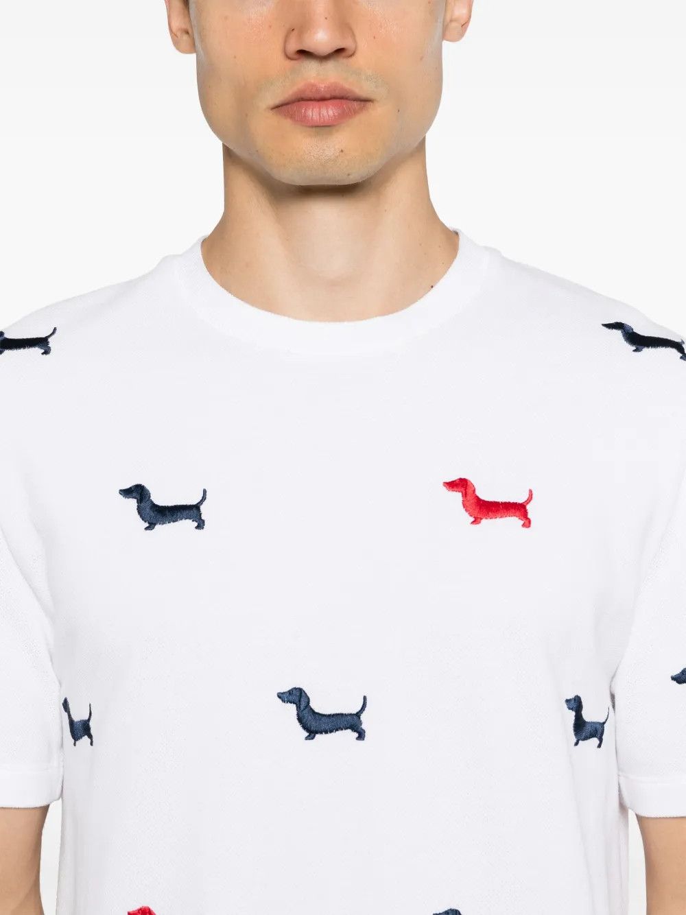 Thom Browne o1h1sh10525 Classic Pique Hector Short Sleeve Tee in White Size US XL / EU 56 / 4 - 5 Thumbnail