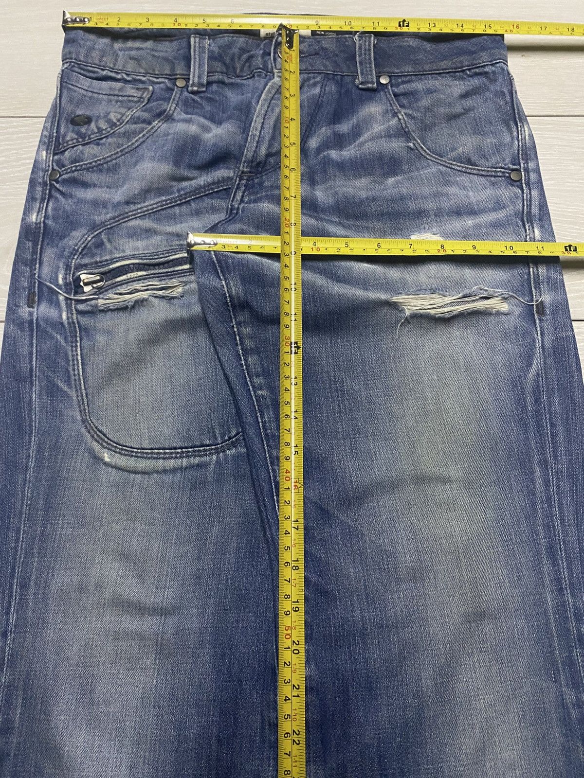 Energie Vintage Style Clash Energy Faded Wash Distressed Jeans Size US 31 - 15 Thumbnail