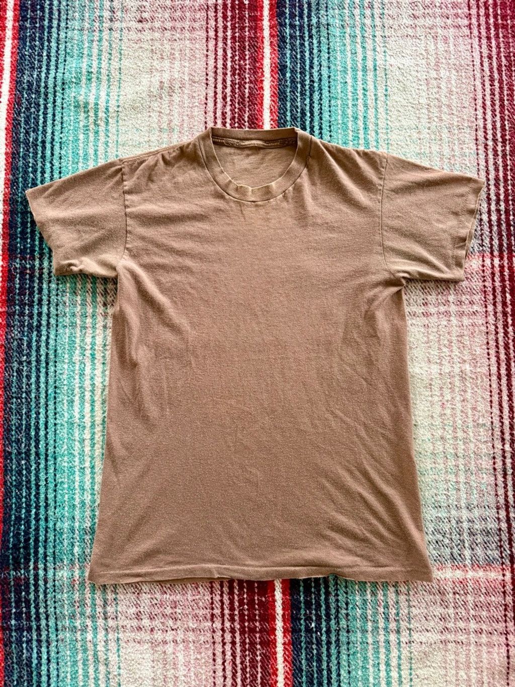 Hanes 70s Single Stitch Distressed Sun Faded Brown Tee M Size US M / EU 48-50 / 2 - 1 Thumbnail