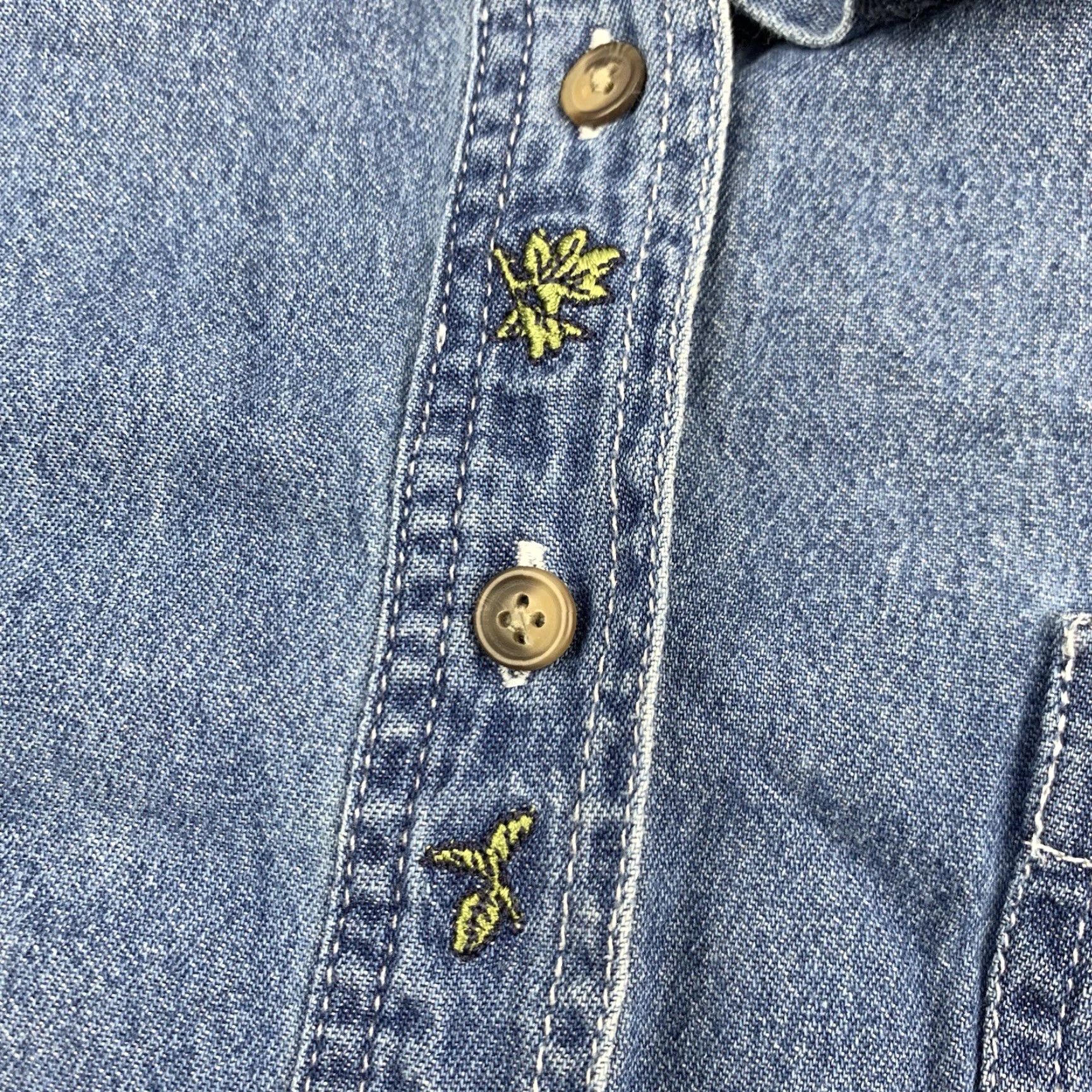 Denime VINTAGE Winnie The Pooh Denim Button-Up Shirt Women XL Blue 90s Fall Tigger Disney Pooh Accessories Mens Womens Boys Girls? Size XL / US 12-14 / IT 48-50 - 5 Thumbnail