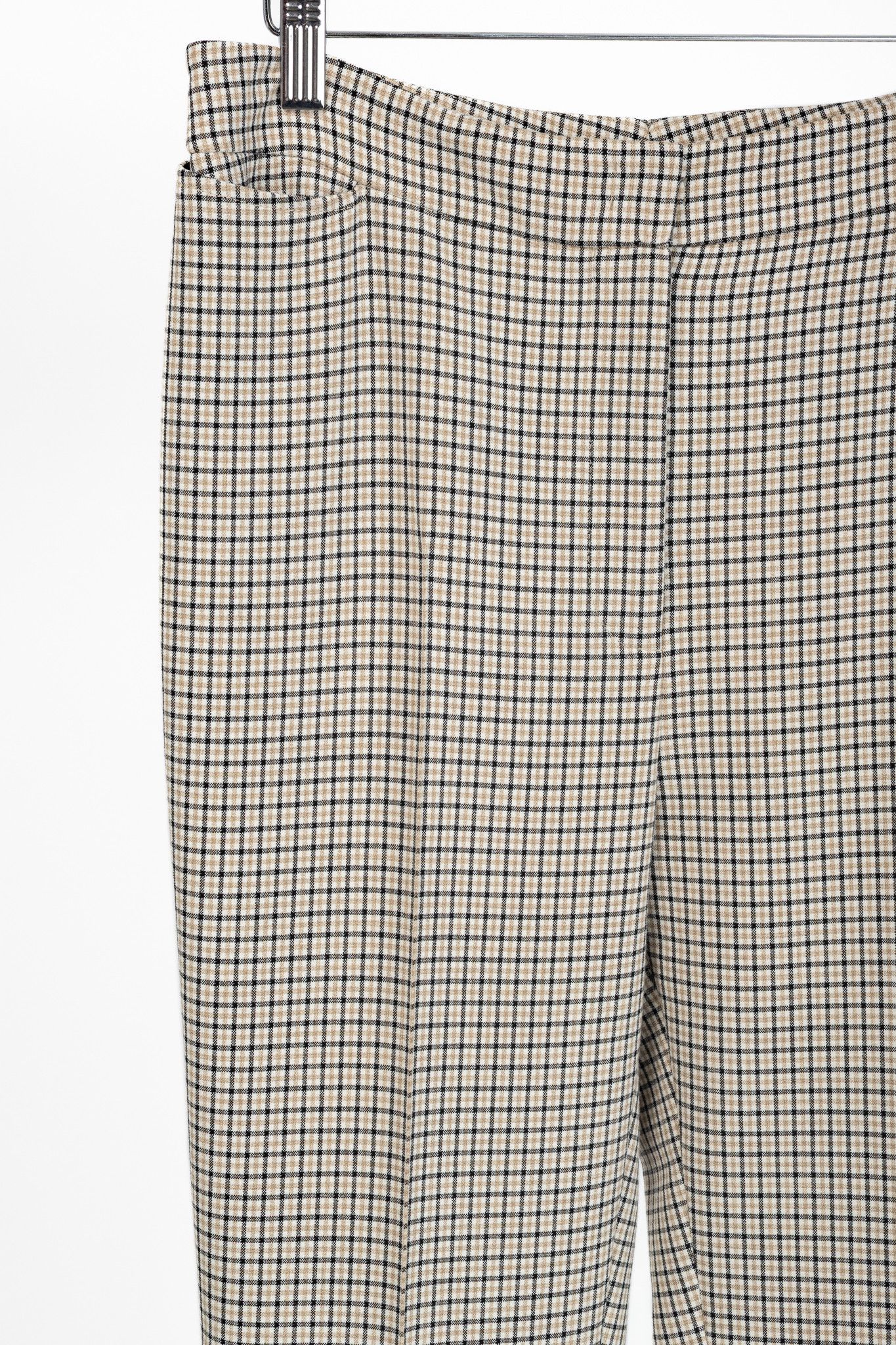 Akris Akris Punto Beige Plaid Bootcut Trousers Size 30" / US 8 / IT 44 - 4 Thumbnail