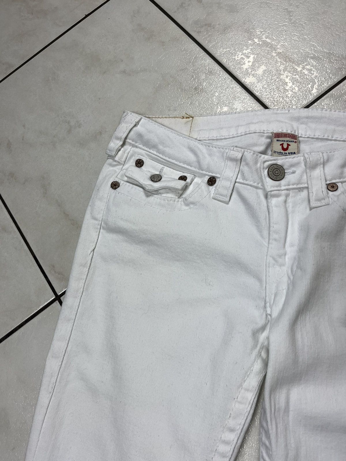 True Religion × Vintage Vintage True Religlion y2k white denim jeans low waist slim Size US 30 / EU 46 - 7 Thumbnail