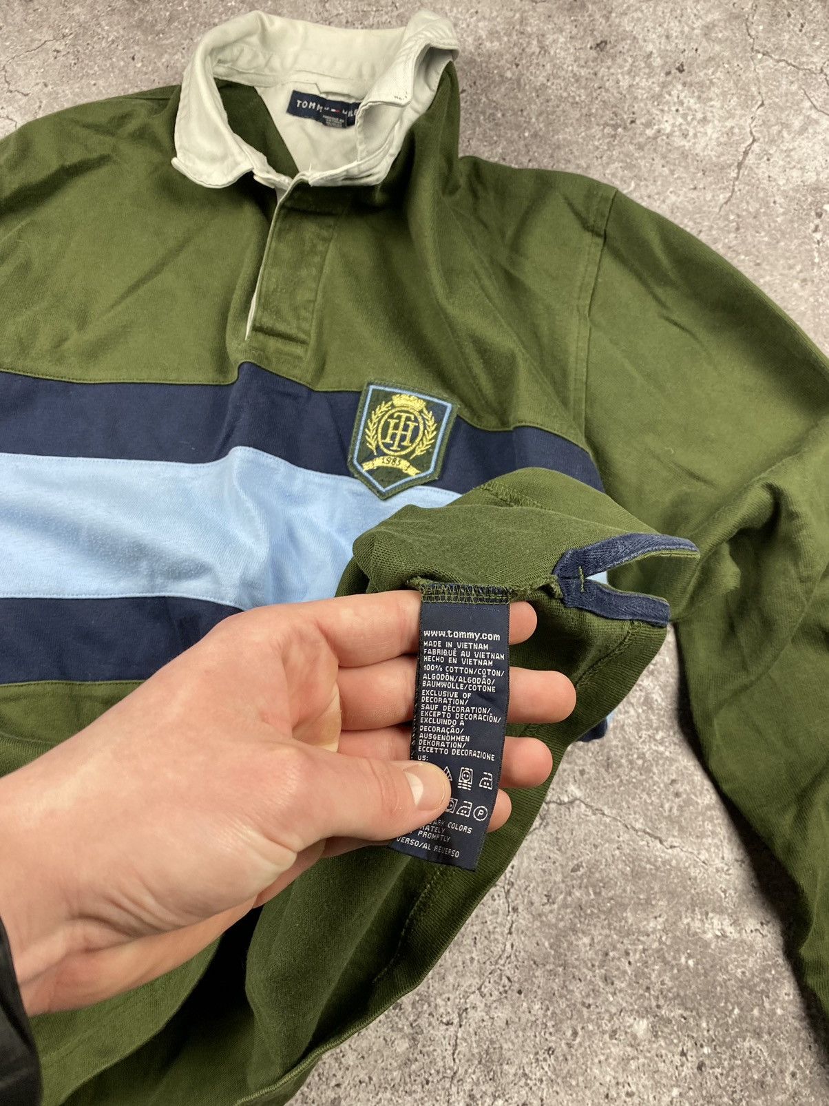 Polo Ralph Lauren × Tommy Hilfiger × Vintage Vintage Tommy Hilfiger Rugby Longsleeve striped Shirt Y2K Size US L / EU 52-54 / 3 - 6 Thumbnail
