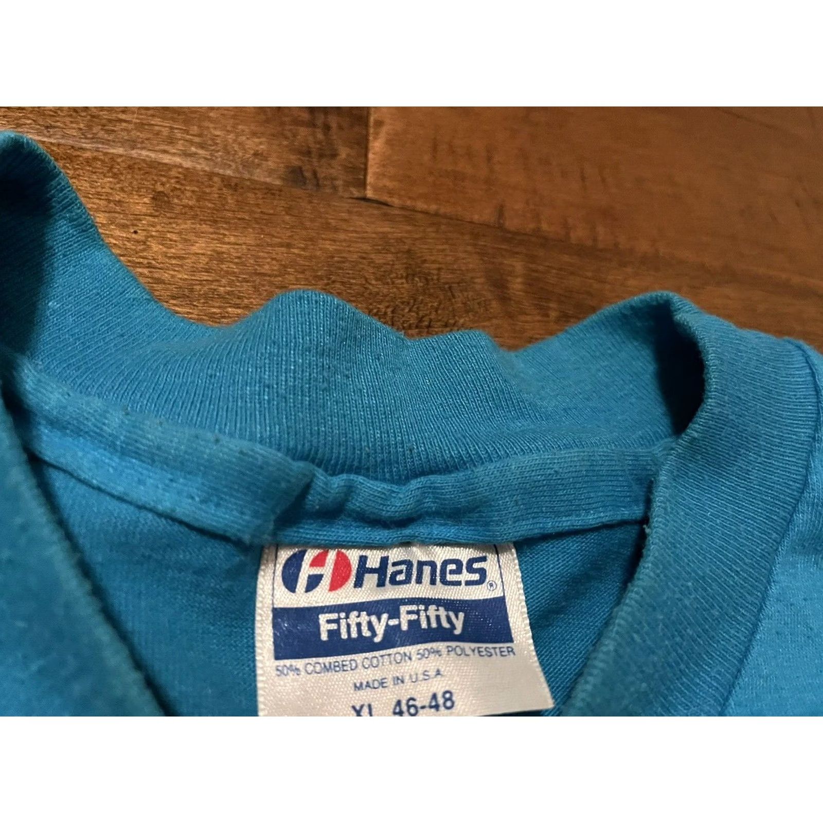 Hanes VINTAGE 1988 Old Fords Never Die They Just Go Faster Hot Rod T-Shirt Adult XL Blue Mens Size US XL / EU 56 / 4 - 5 Thumbnail