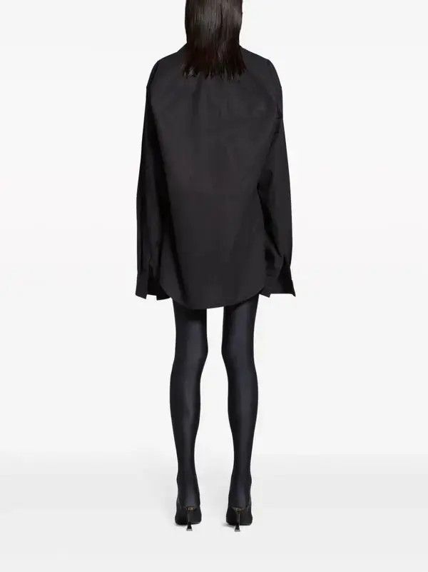 Balenciaga o1bcso1str0326 Kick Collar Shirt Large Fit in Black Size XS / US 0-2 / IT 36-38 - 4 Thumbnail