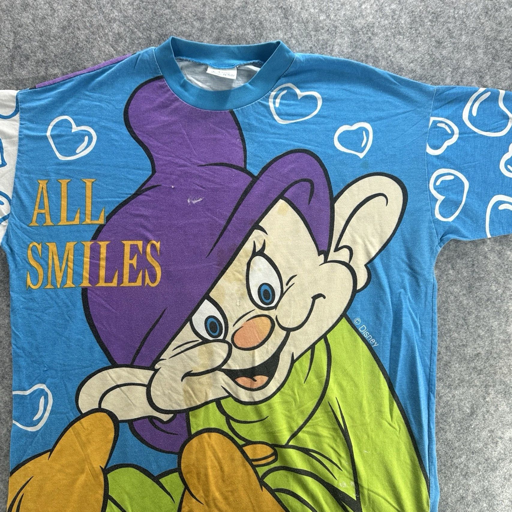 Disney VINTAGE Disney Snow White Shirt One Size Unisex Oversized Nightwear Blue 1990s Graphic Tee Mens Womens Boys Girls Size US M / EU 48-50 / 2 - 2 Thumbnail