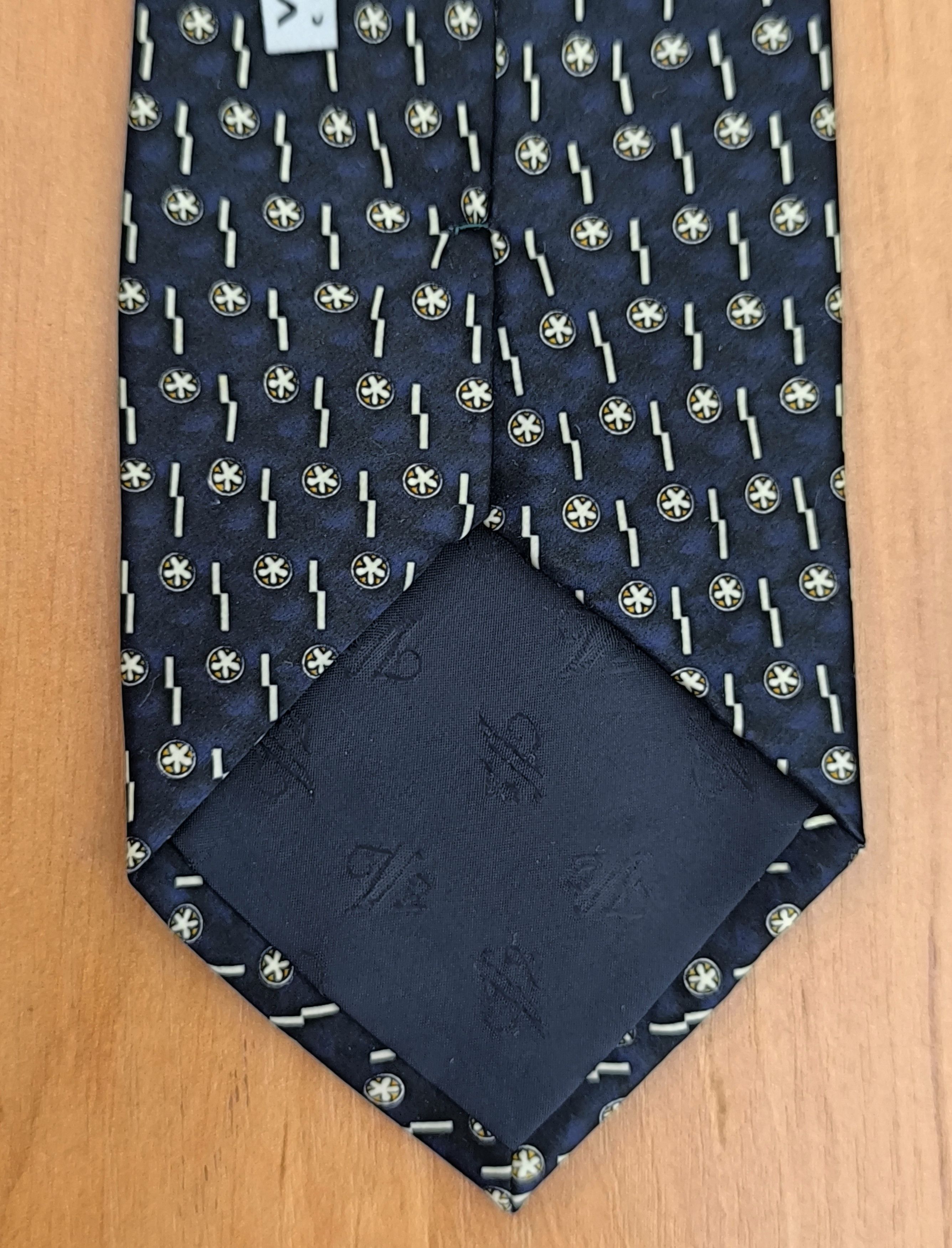 Versace Versace V2 Classic Men’s Silk Tie Blue Abstract Medusa Logo Size ONE SIZE - 4 Thumbnail