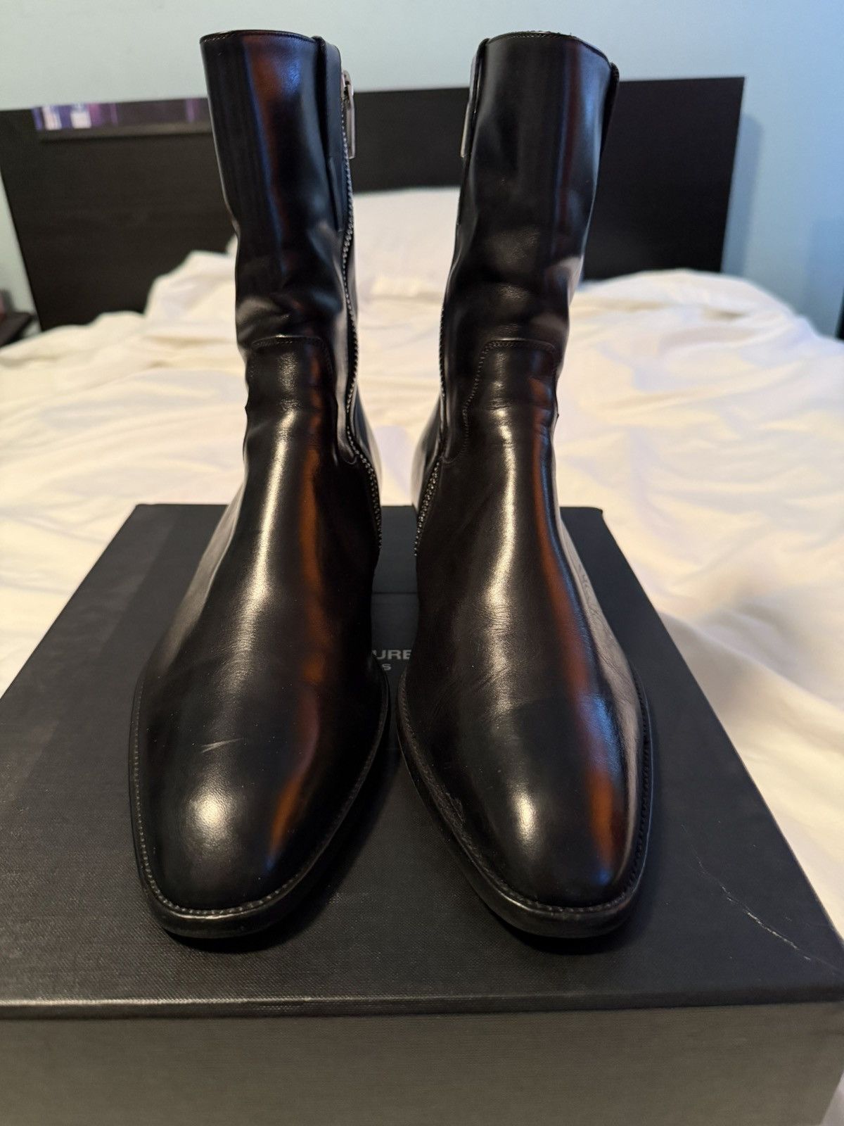Saint Laurent Paris RARE FW13 Black Leather Cowboy Boot Size US 9.5 / EU 42-43 - 4 Thumbnail