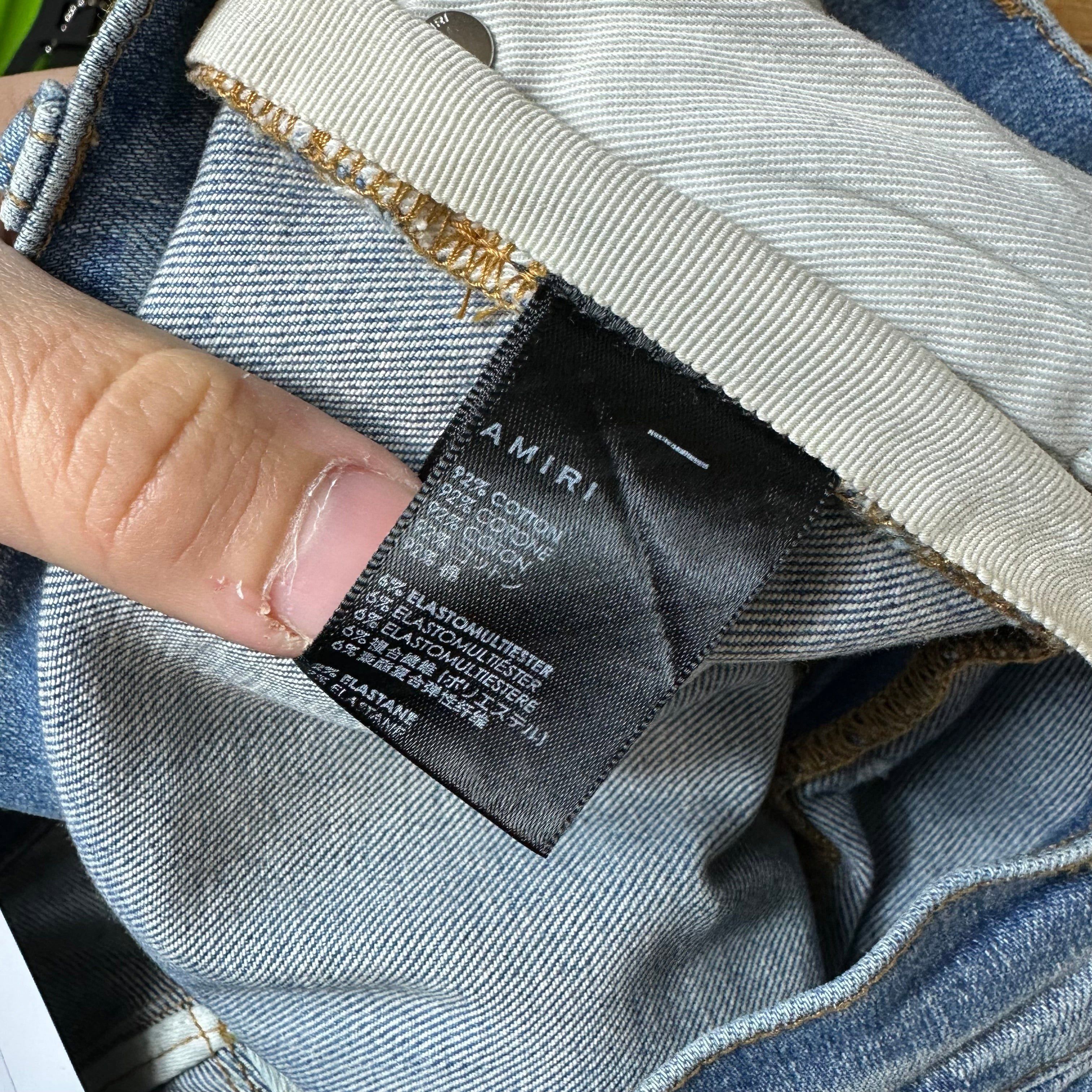 Amiri Amiri Distressed Plain Blue Denim Jeans Sz 36 Size US 36 / EU 52 - 5 Thumbnail