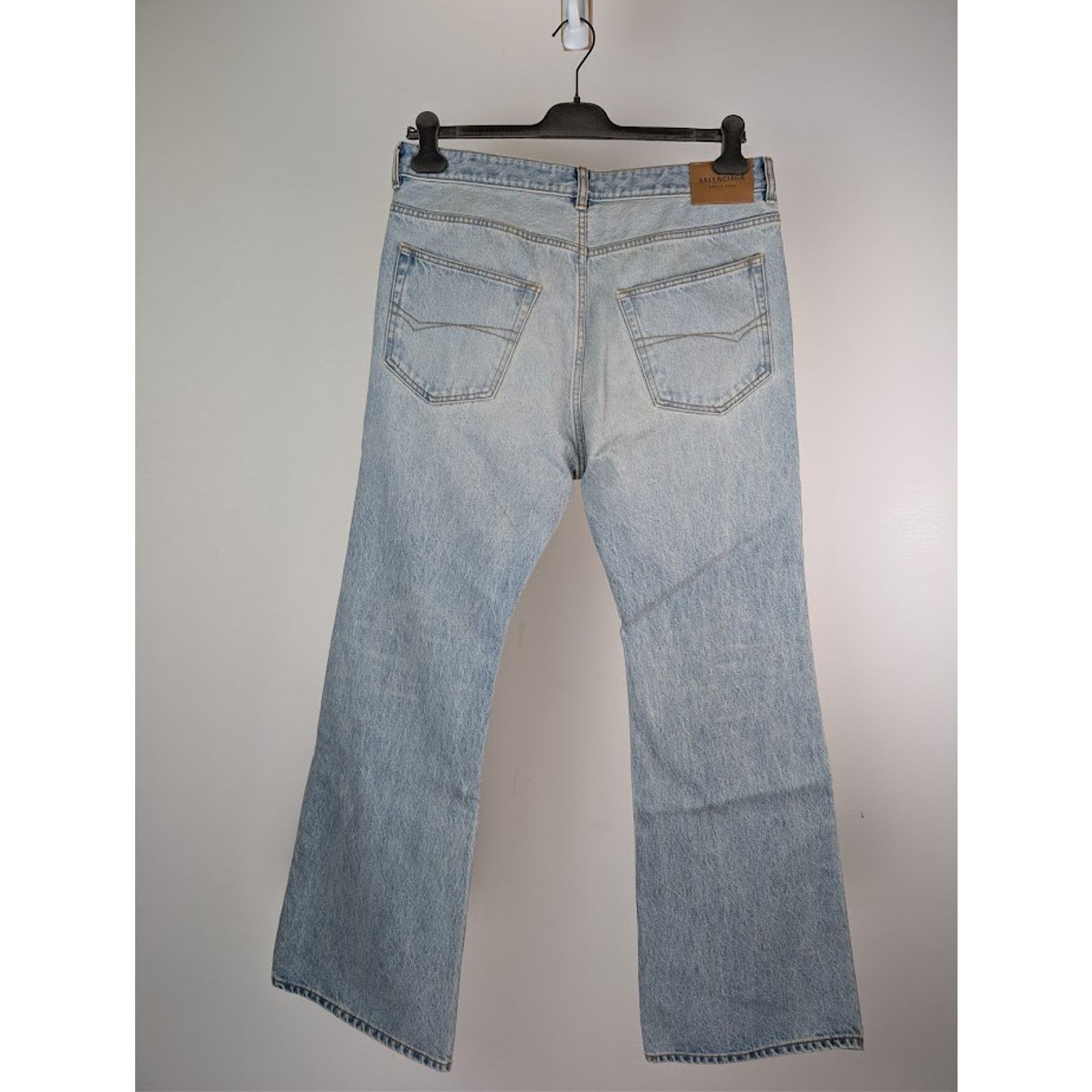 Balenciaga o1rshd1 Flared Denim Pants in Light Indigo/Madder Size US 33 - 15 Thumbnail
