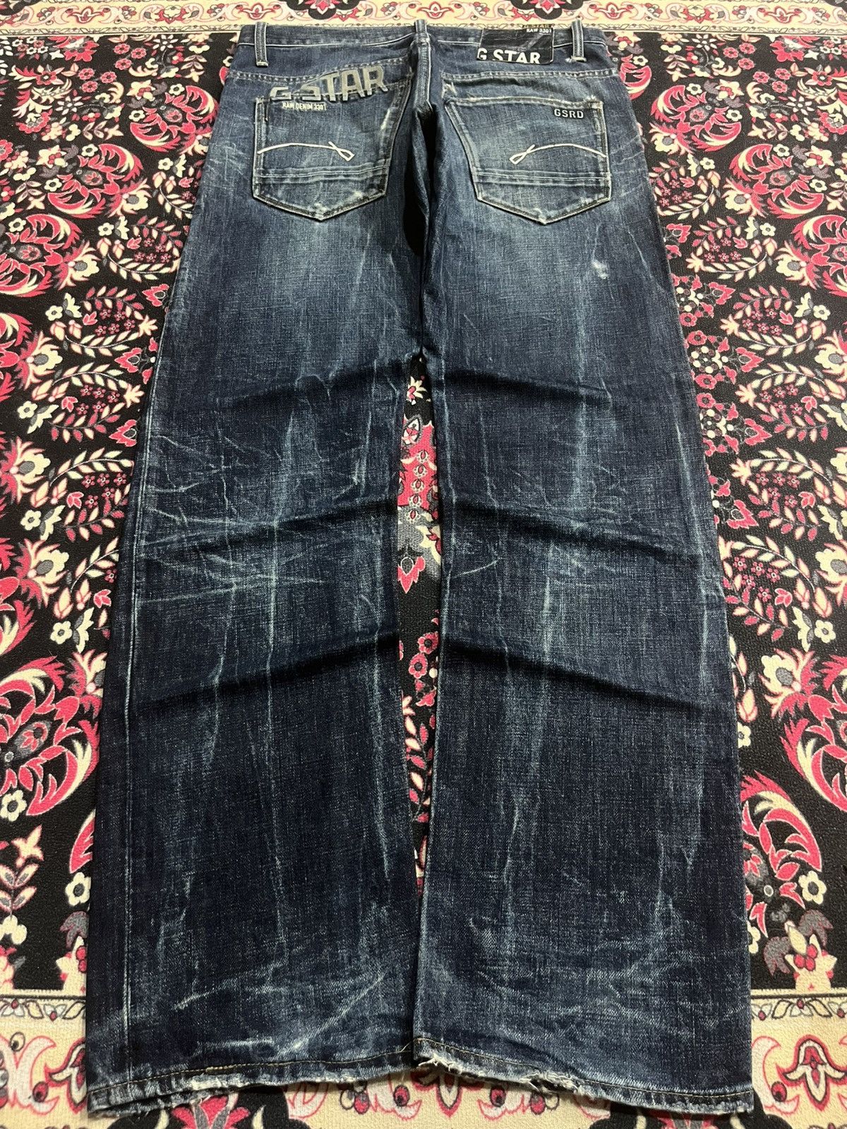 G-Star Vintage Japanese Brand G Star Dark Blue Way Whisker Jeans Size US 32 / EU 48 - 2 Thumbnail