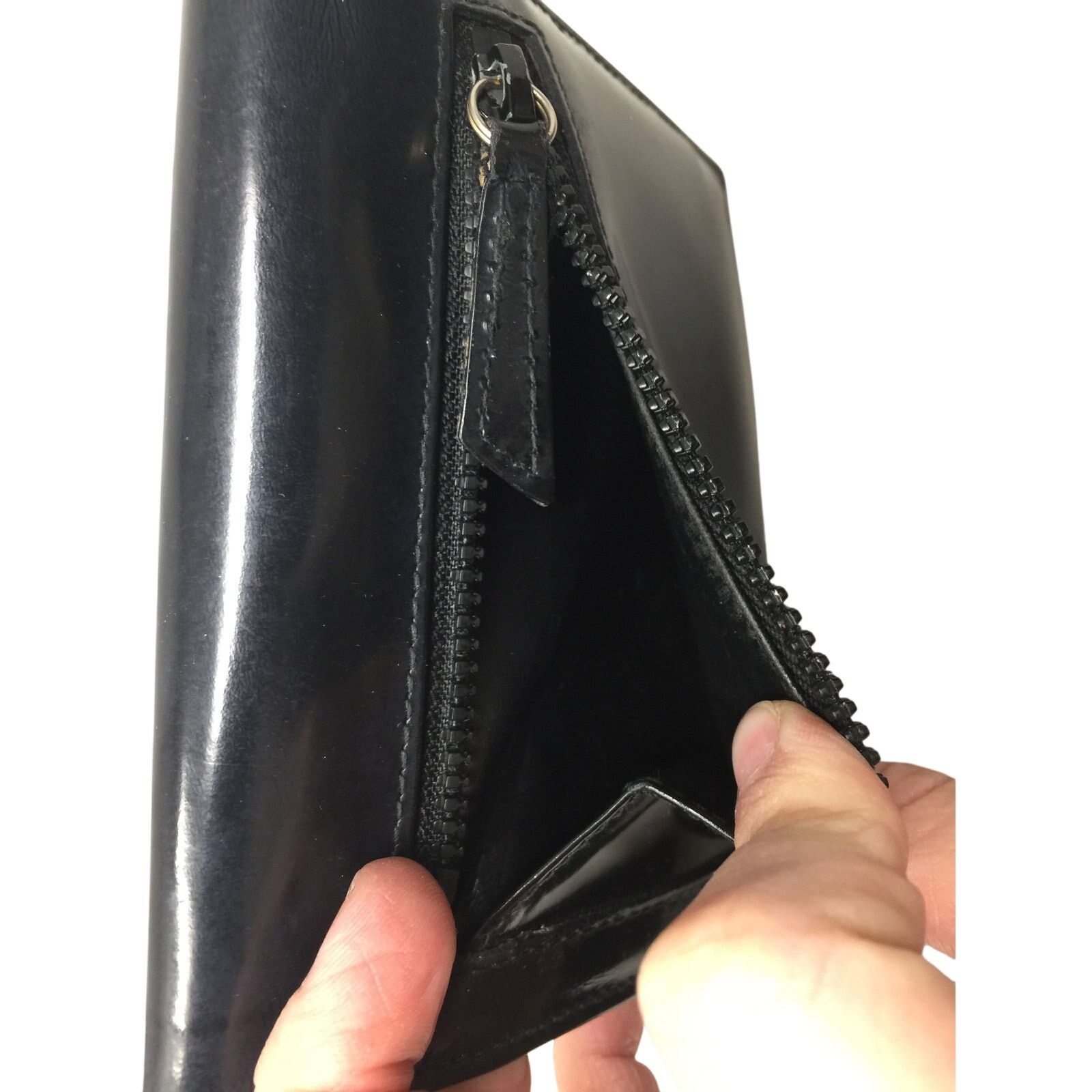 Salvatore Ferragamo Ferragamo Bi-fold Wallet - Double Gancini Enamel Black Size ONE SIZE - 17 Thumbnail
