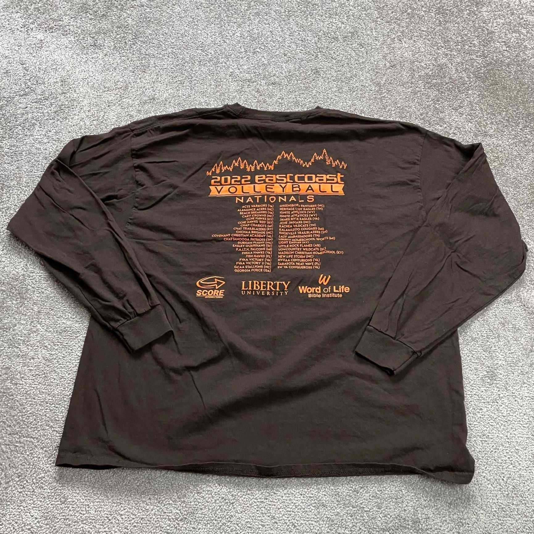 Gildan GILDAN Ultra Cotton Long Sleeve T-Shirt Mens 2XL Brown Graphic Crew Neck Outdoor Sports Size US XXL / EU 58 / 5 - 2 Thumbnail