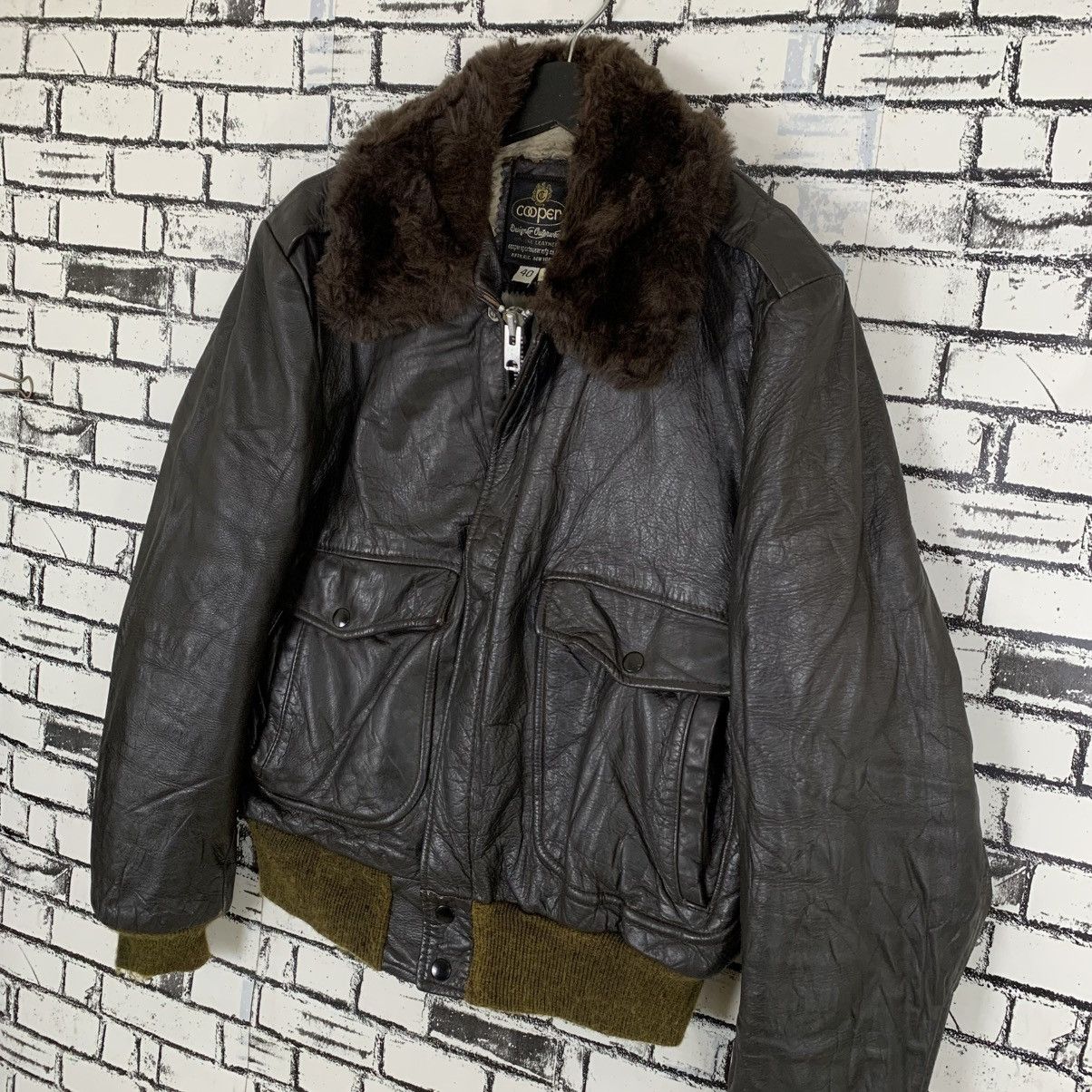 Cooper × Genuine Leather × Vintage Vintage Cooper Sportwear Sherling Leather Jacket Size US M / EU 48-50 / 2 - 3 Thumbnail
