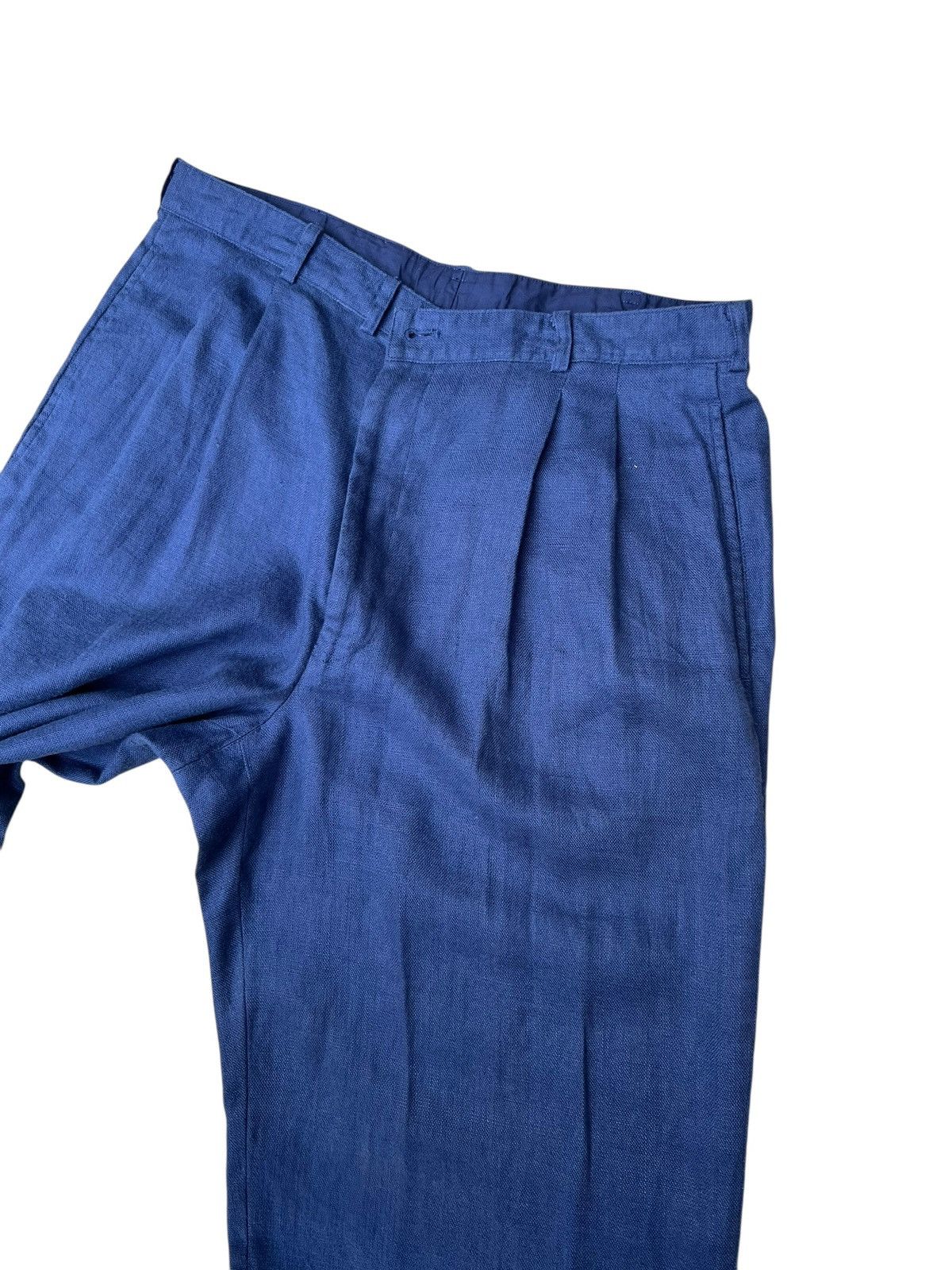 Mademoiselle Non Non Papas Japan 100% Linen Baggy Trouser Pant Blue Size US 34 / EU 50 - 6 Thumbnail