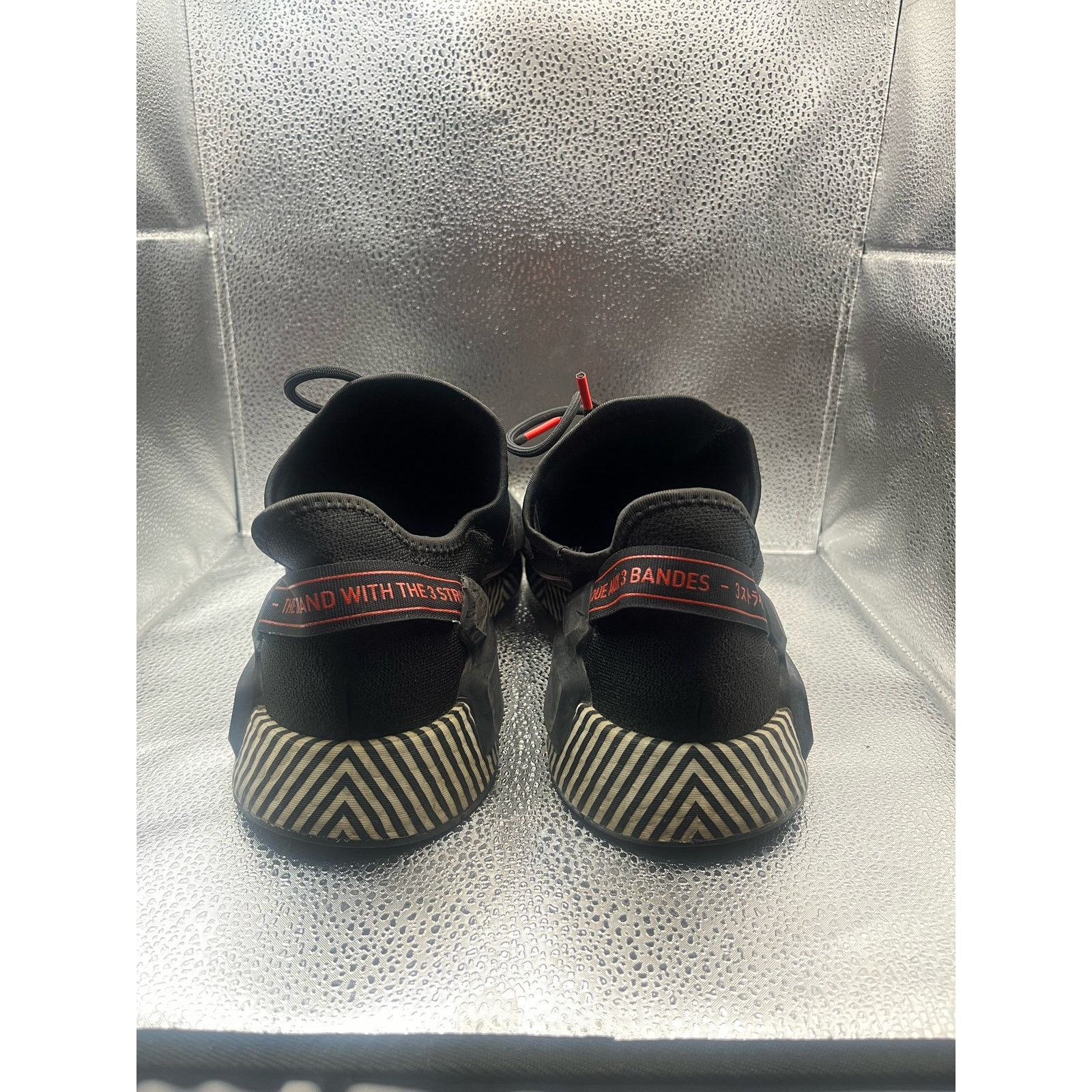 Adidas Adidas Mens Boost NMD_R1 V2 Dazzle Black Scarlet Sneakers 12 Size US 12 / EU 45 - 5 Thumbnail
