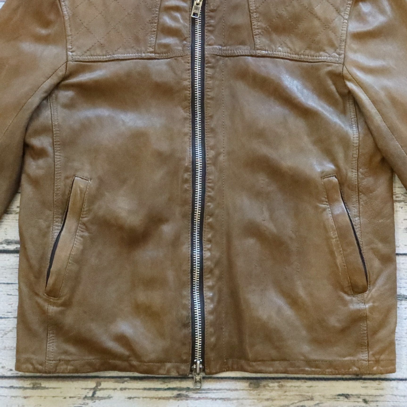 Allsaints All Saints Spitalfields Leather Jacket Men L Brown Motorcycle Jacket Size US L / EU 52-54 / 3 - 4 Thumbnail