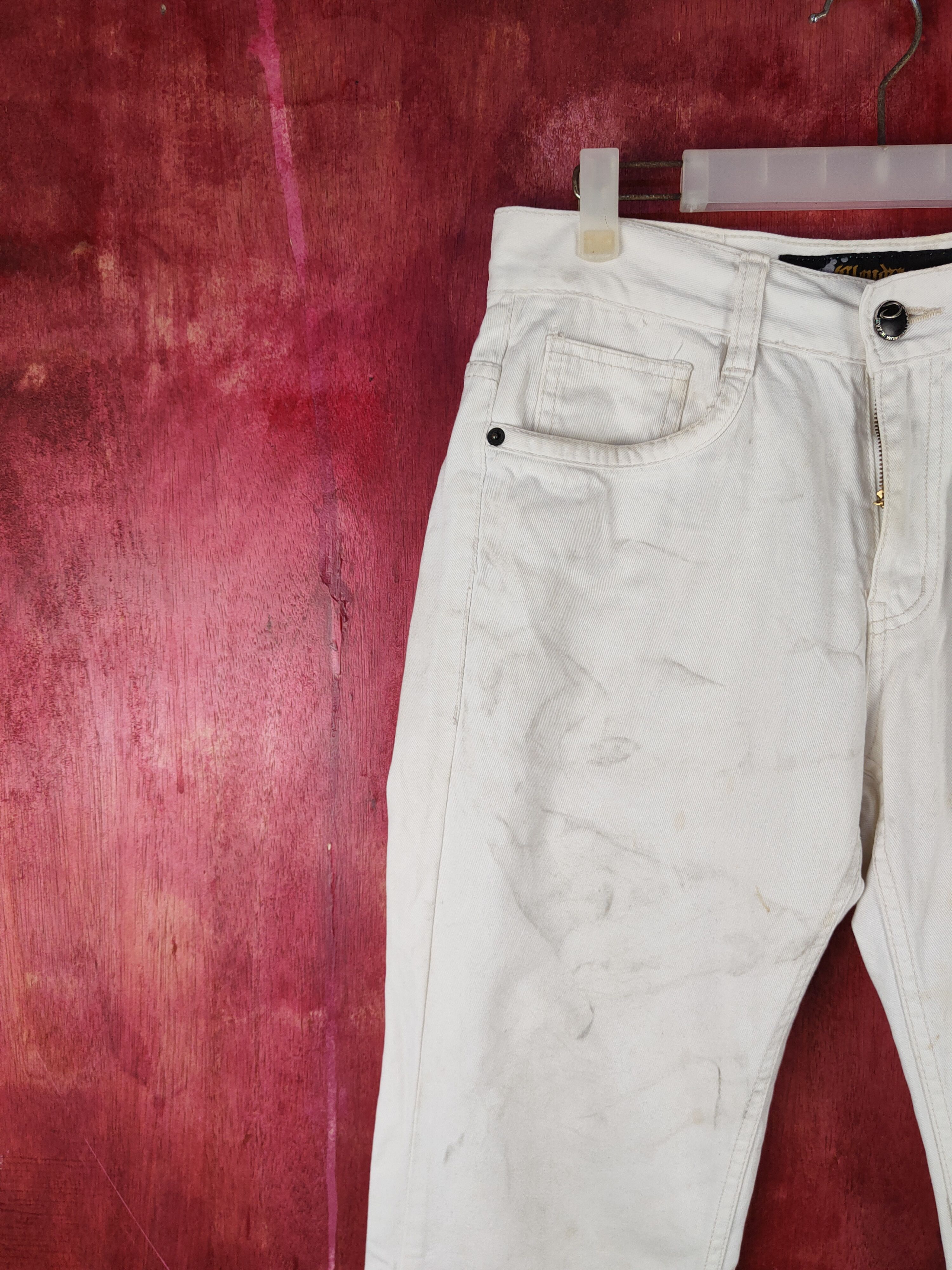 Japanese Brand Cloud 72 White Distressed Ripped Jeans #S2051 Size US 31 - 3 Thumbnail