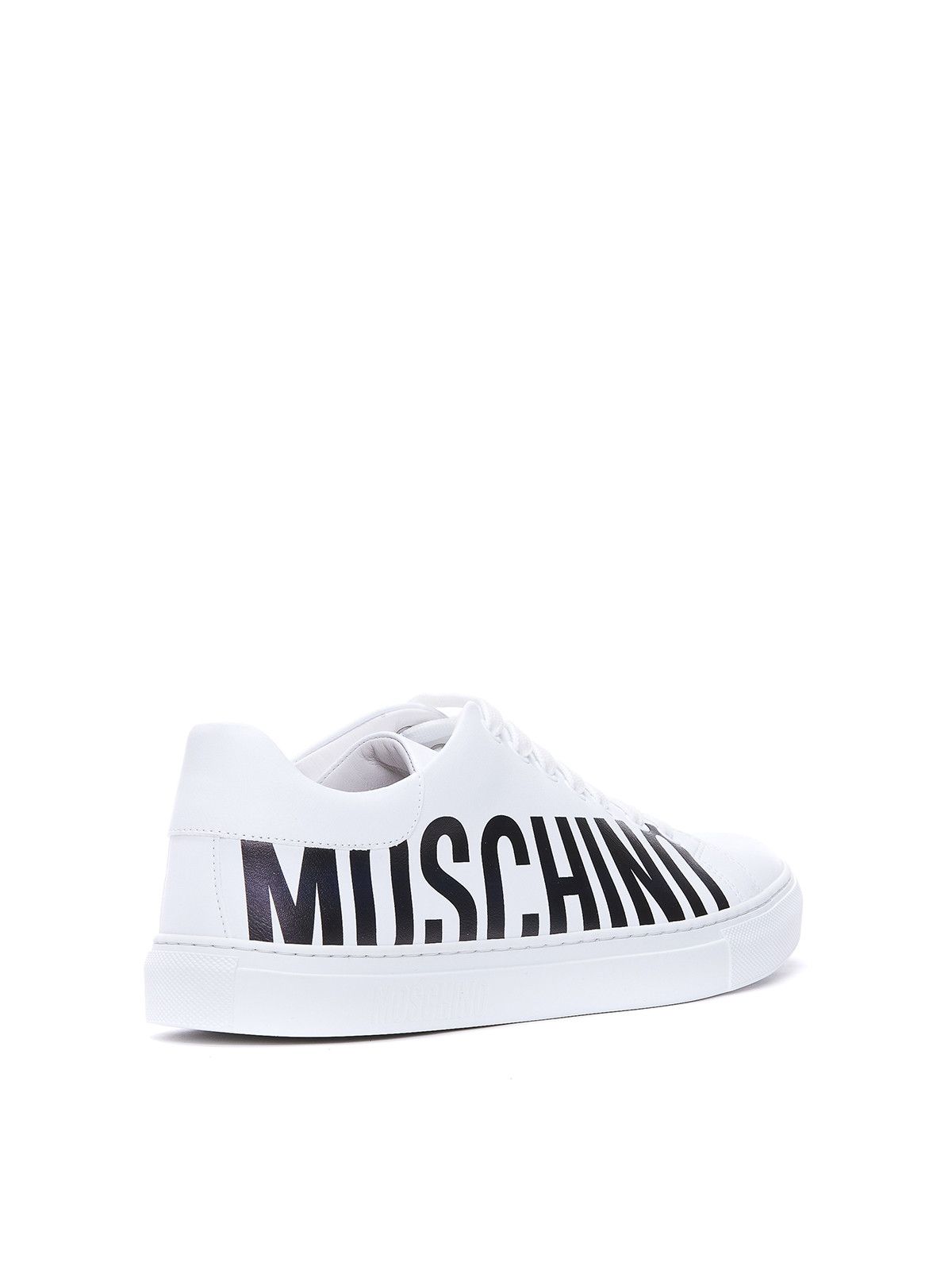 Moschino o1s22i1n0924 Leather Low-Top Sneakers in White Size US 9 / EU 42 - 3 Thumbnail