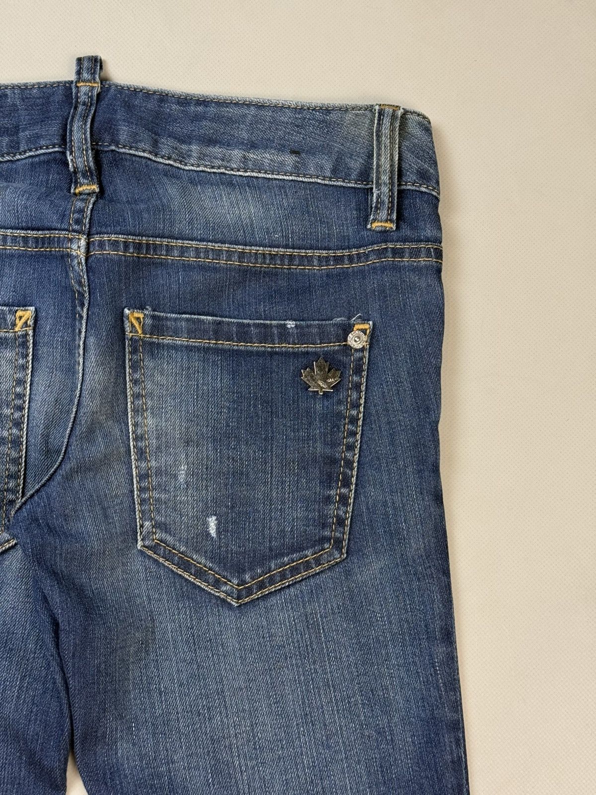 Dsquared2 Dsquared Distressed Denim Low Rise Skinny Biker Jeans Pants Size 25" / US 0 / IT 36 - 25 Thumbnail