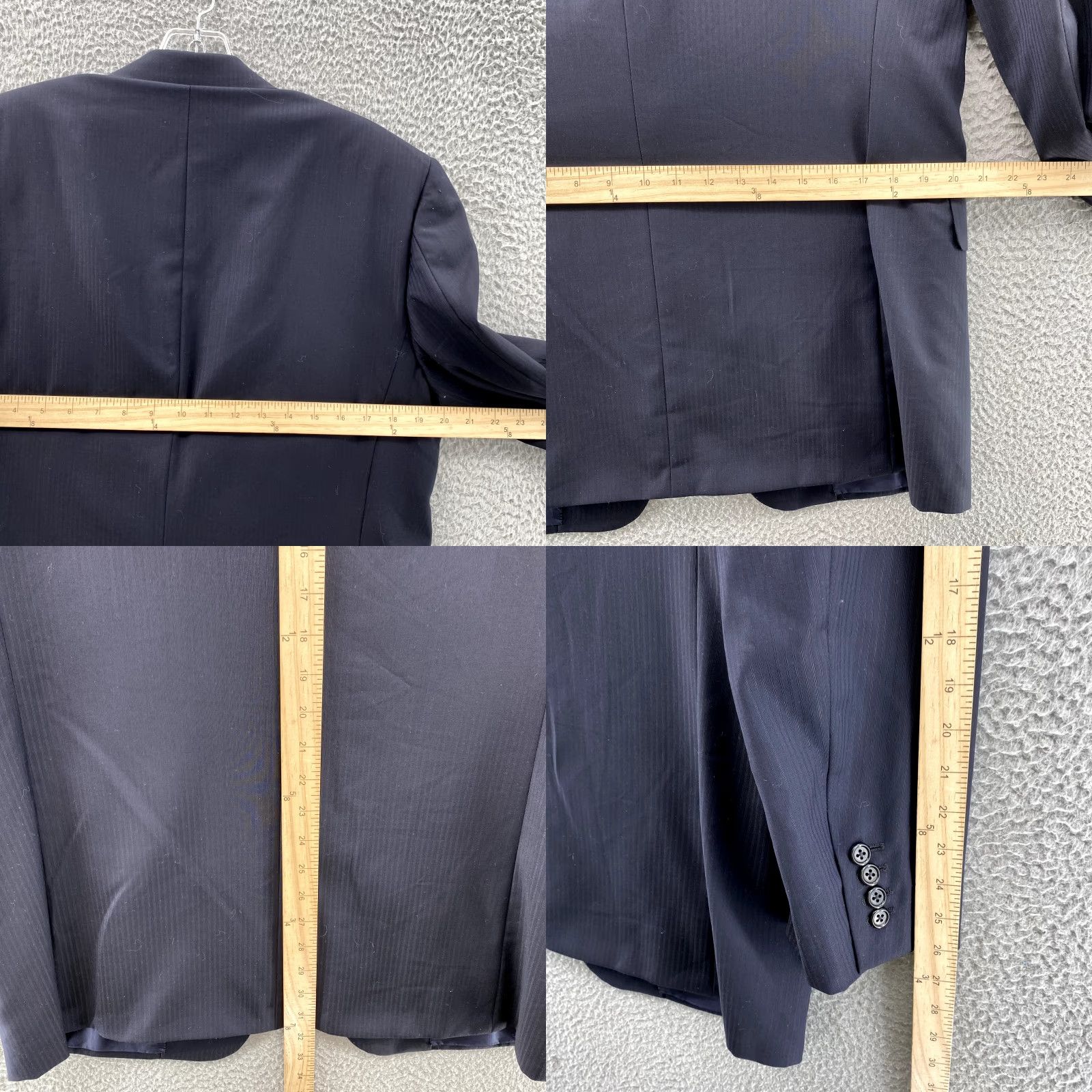 Vintage Vintage Loro Piana x Hickey Freeman Blazer Men's 40L Navy Pinstripe USA Jacket Size 40R - 9 Thumbnail