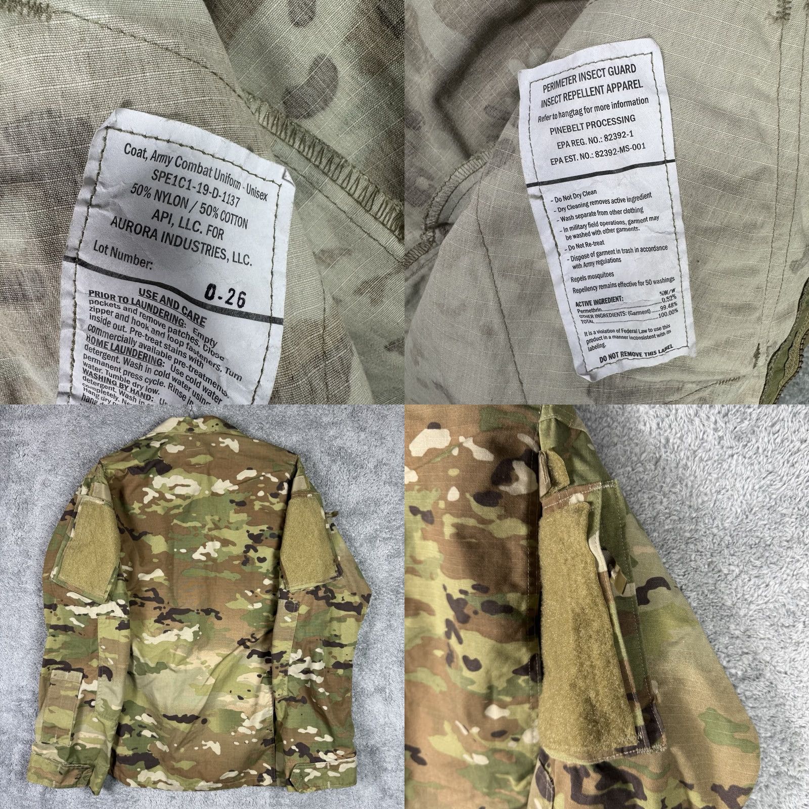 Vintage US Army Jacket S Coat Combat Uniform Reg Short Trouser Perimeter Insect Guard Size US 29 - 8 Thumbnail
