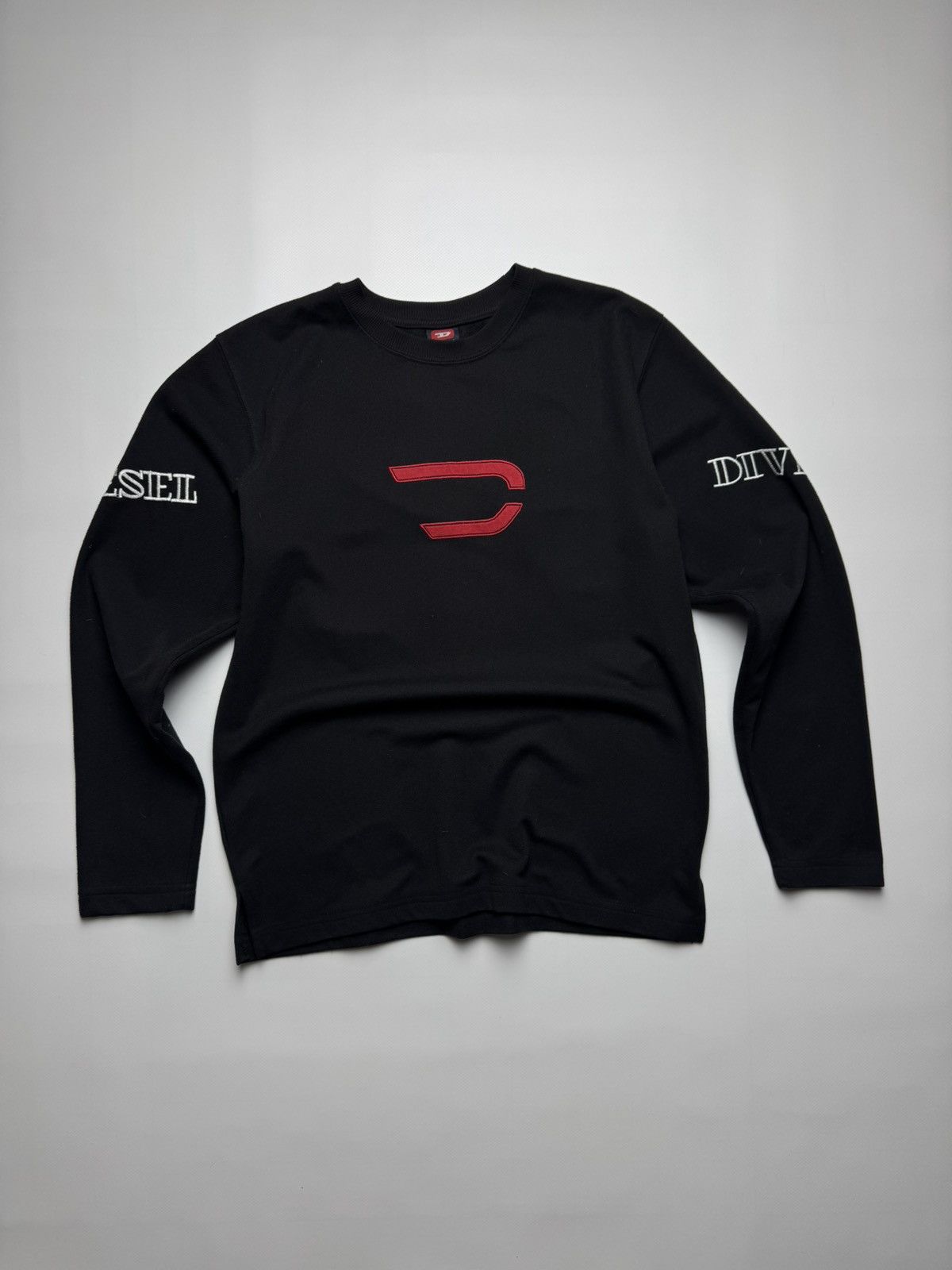 Diesel Diesel "D" Logo & Sleeve Hits Sweatshirt - Black/Red Size US L / EU 52-54 / 3 - 1 Thumbnail