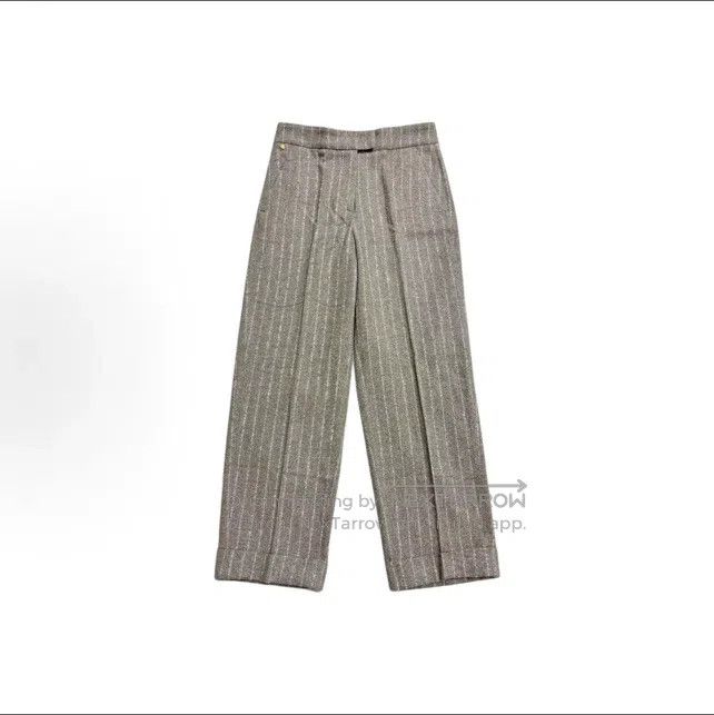 Loro Piana Loro Piana Straight Wool Sand Beige Striped Casual Pants Size 26" / US 2 / IT 38 - 6 Thumbnail