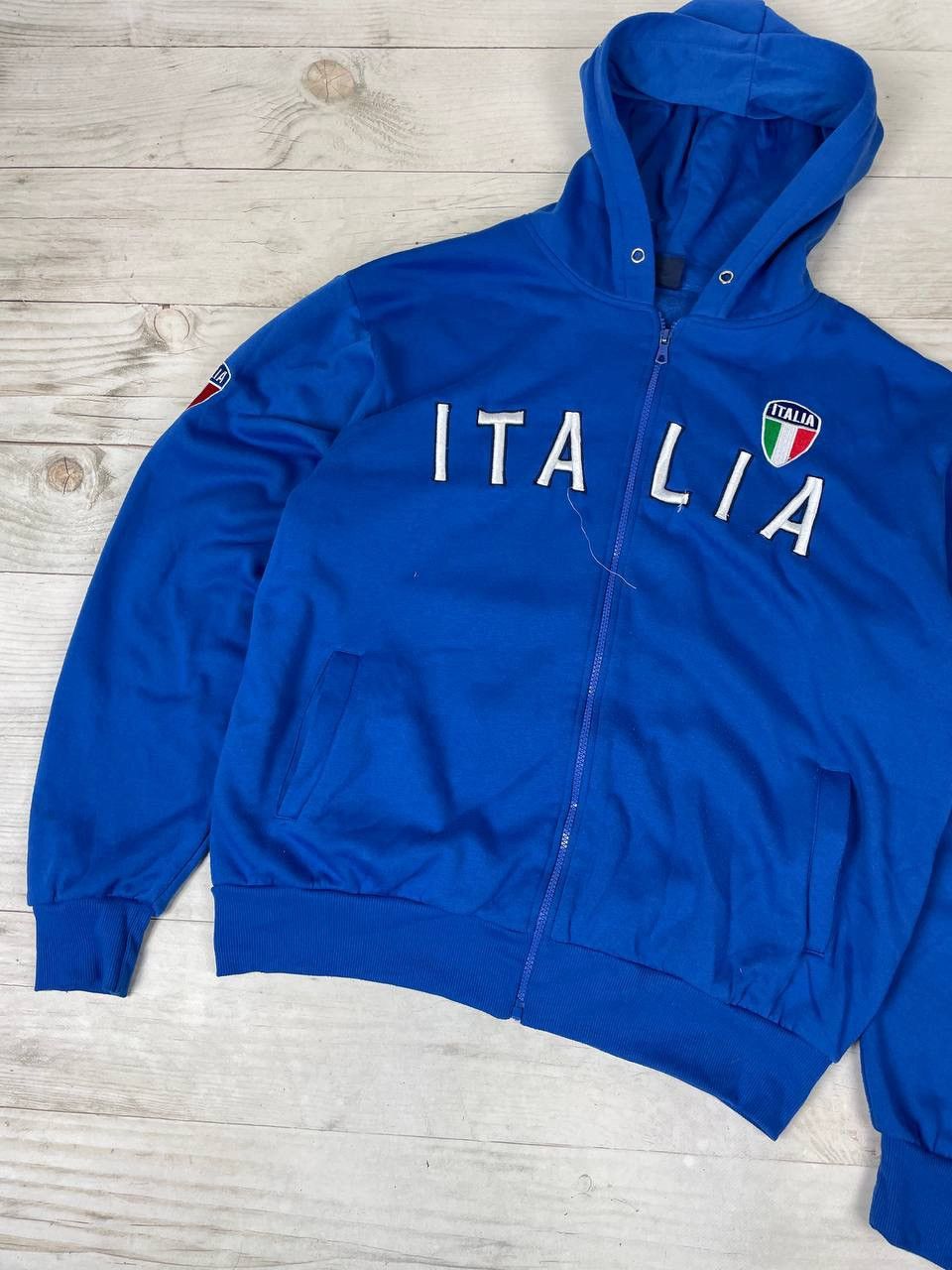 Vintage Vintage Italy Big Logo Full Zip Hoodie Soccer Y2K Size US XXL / EU 58 / 5 - 3 Thumbnail