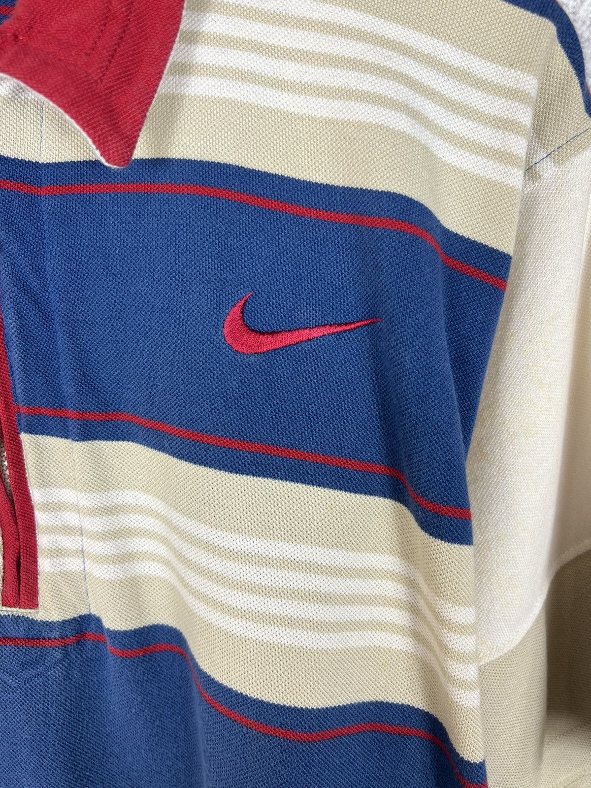 Nike Vintage Nike 90s Striped Zip Polo Shirt Size US M / EU 48-50 / 2 - 3 Thumbnail