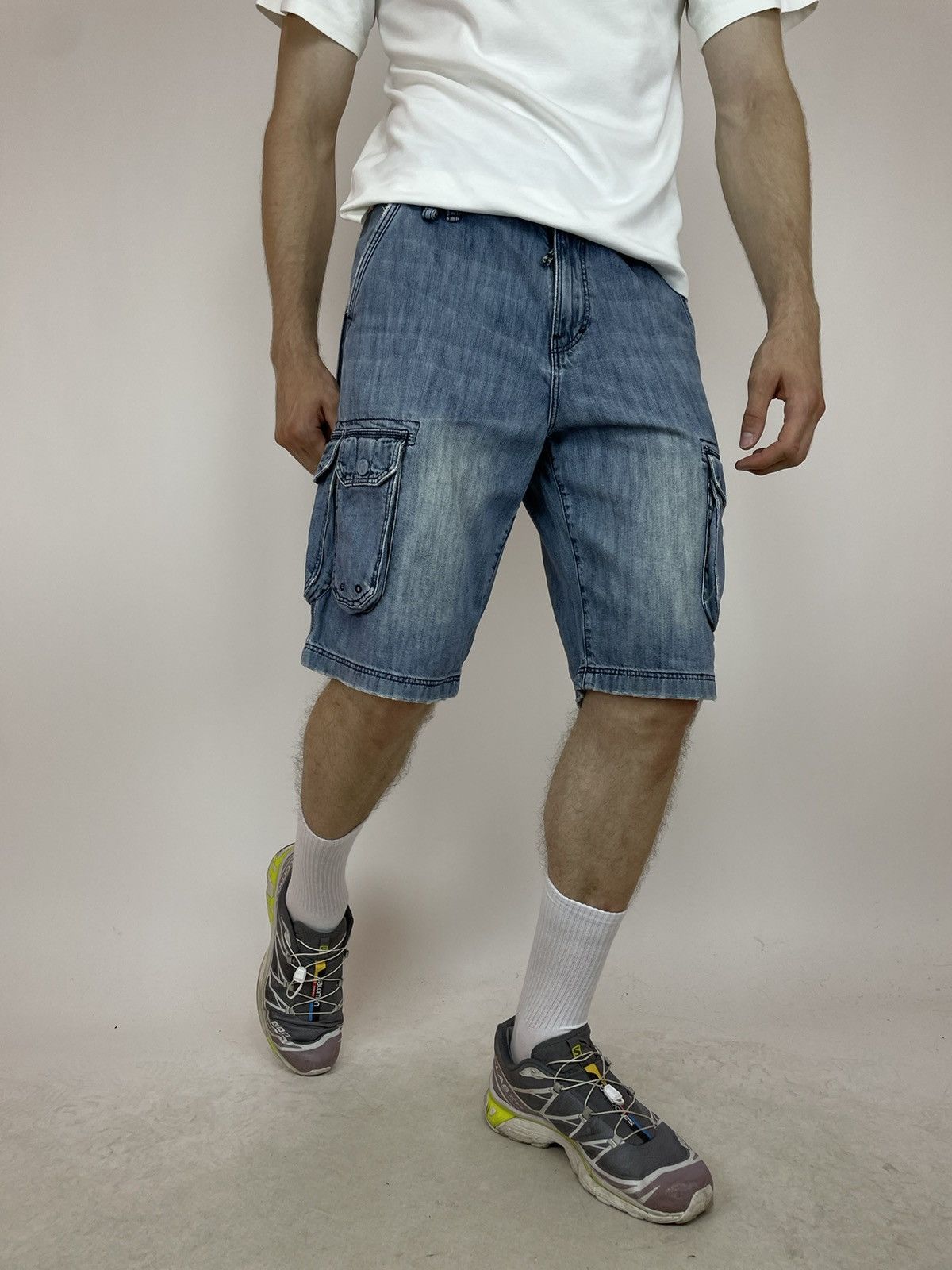 Quiksilver QUIKJEAN Denim Shorts Vintage Rap Hip-Hop skateboarding Size US 32 / EU 48 - 4 Thumbnail