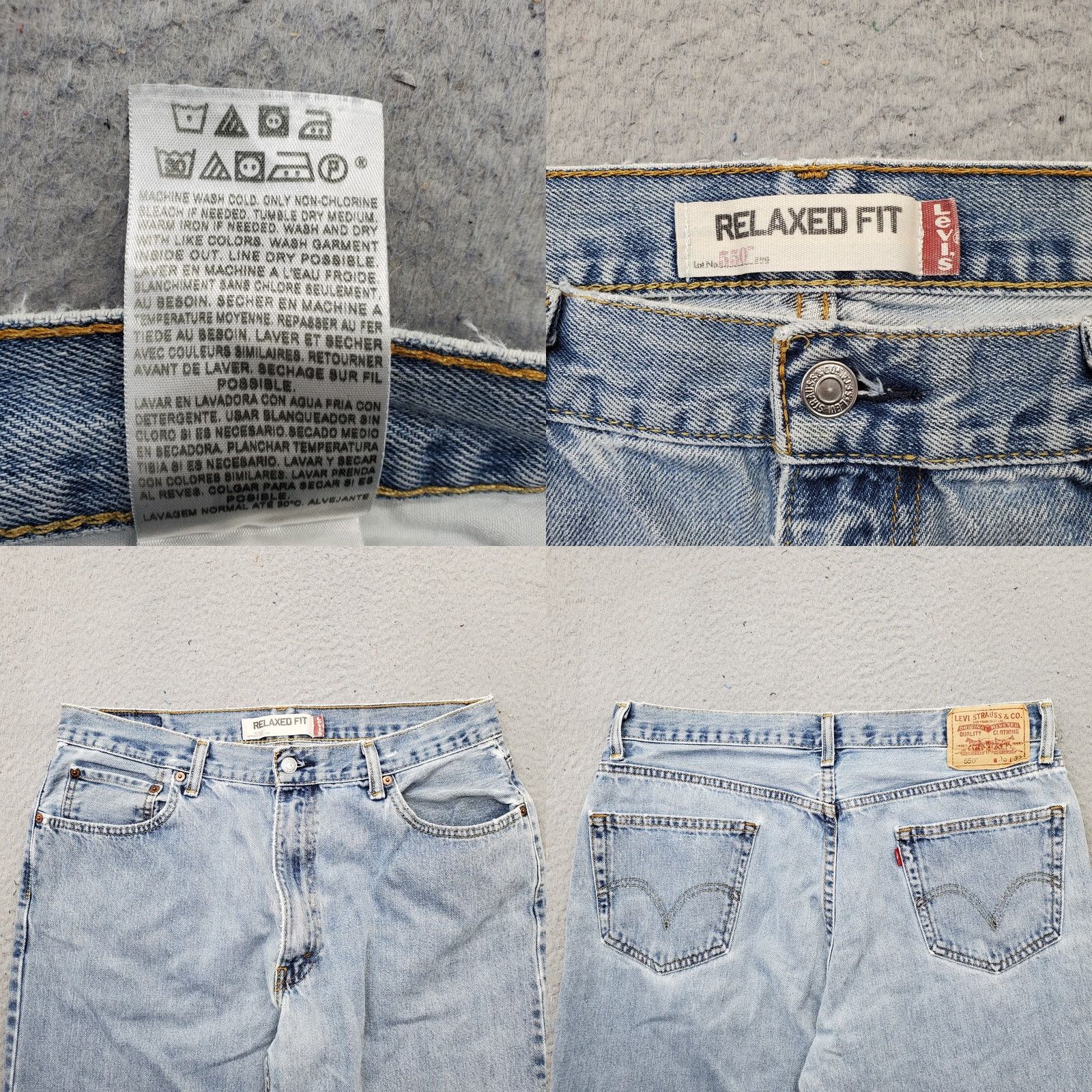 Levi's Levi's Mens Size 36 Levi's 550 Straight Jeans Blue Denim Light Wash Relaxed Fit Streetwear Jeans Size US 36 / EU 52 - 8 Thumbnail