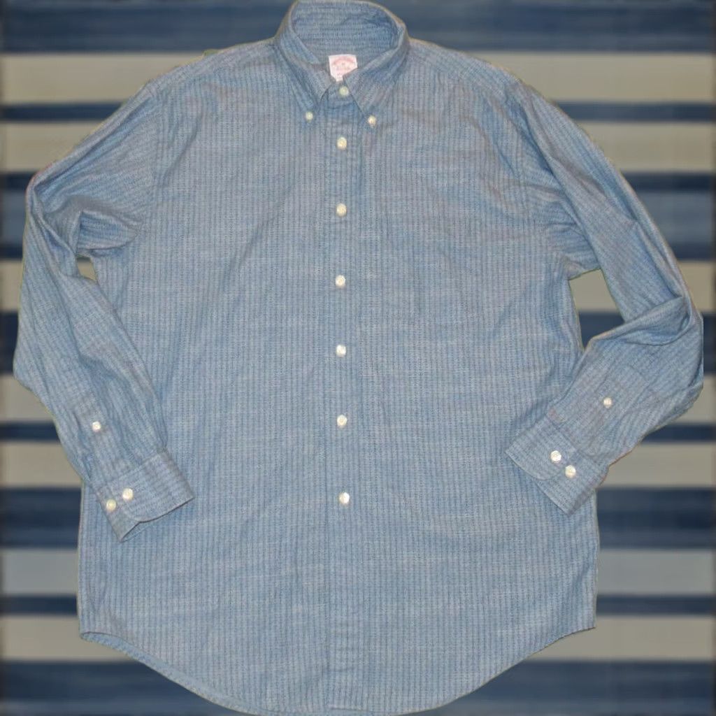 Brooks Brothers BROOKS BROTHERS Madison Longsleeve Button Down Chambray Shirt In Anchor Print M Shirt Mens Blue Anchor Print 90s? Size US M / EU 48-50 / 2 - 1 Thumbnail