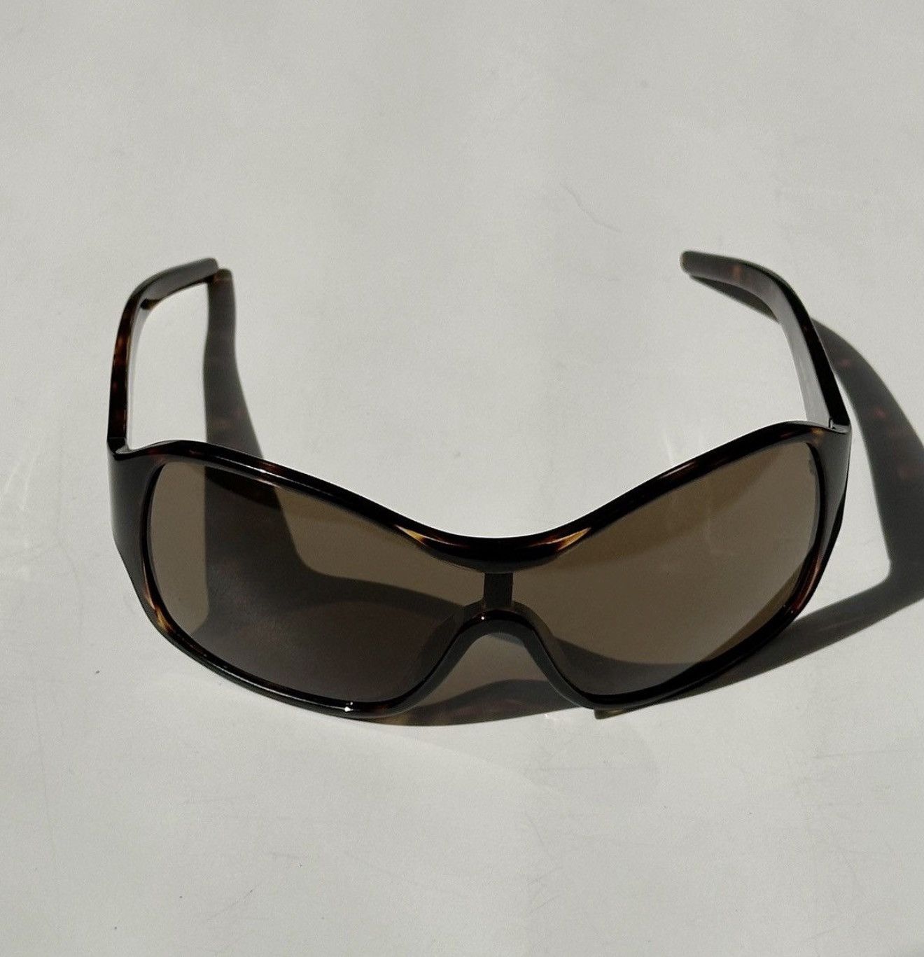 Dolce & Gabbana DOLCE & GABBANA Crystal Logo Brown Mask Sunglasses Vintage Size ONE SIZE - 4 Thumbnail