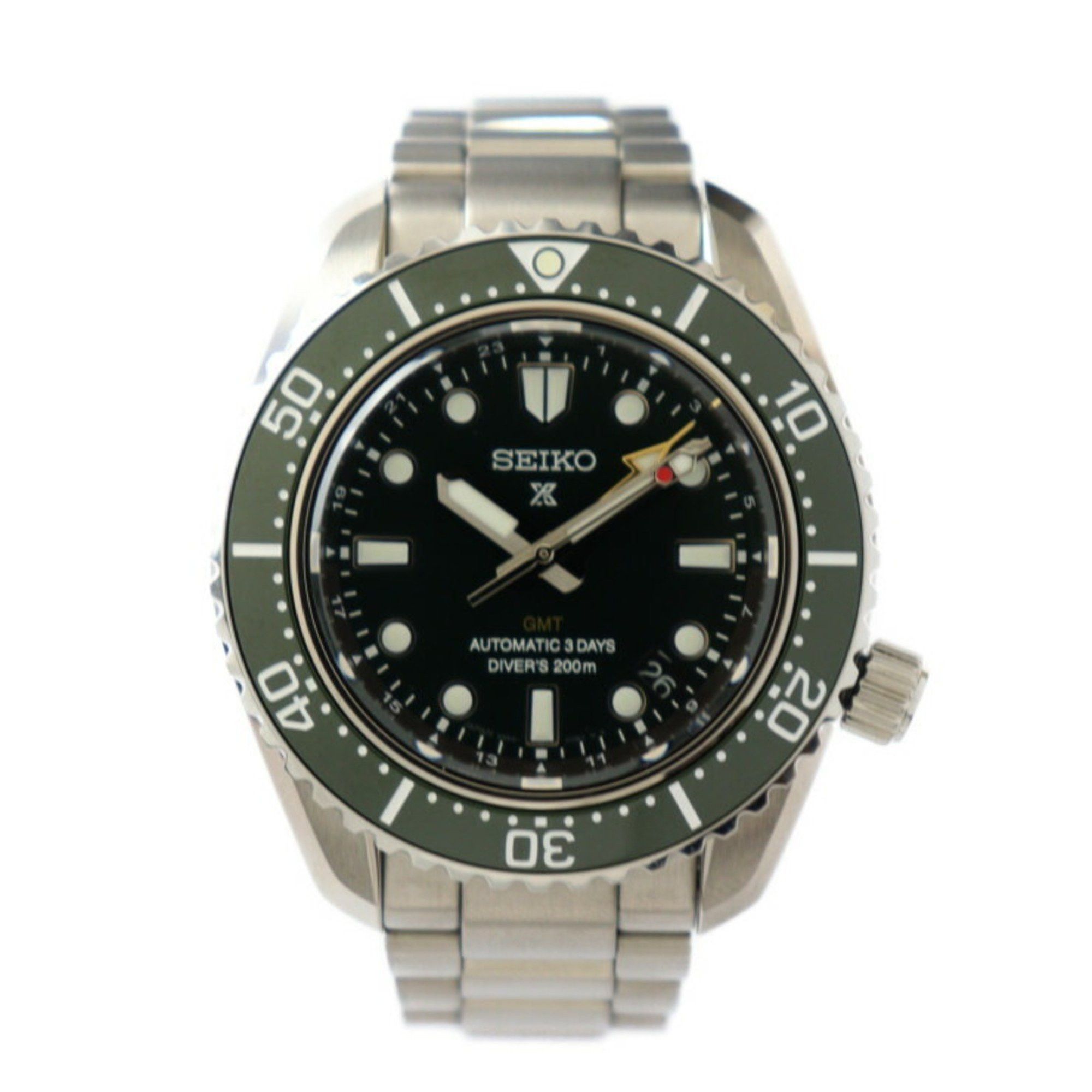image of Seiko Prospex Diver Scuba Watch Sbej009 / 6R54-0Dd0 Stainless Steel Silver Green Dial Mechanical Di