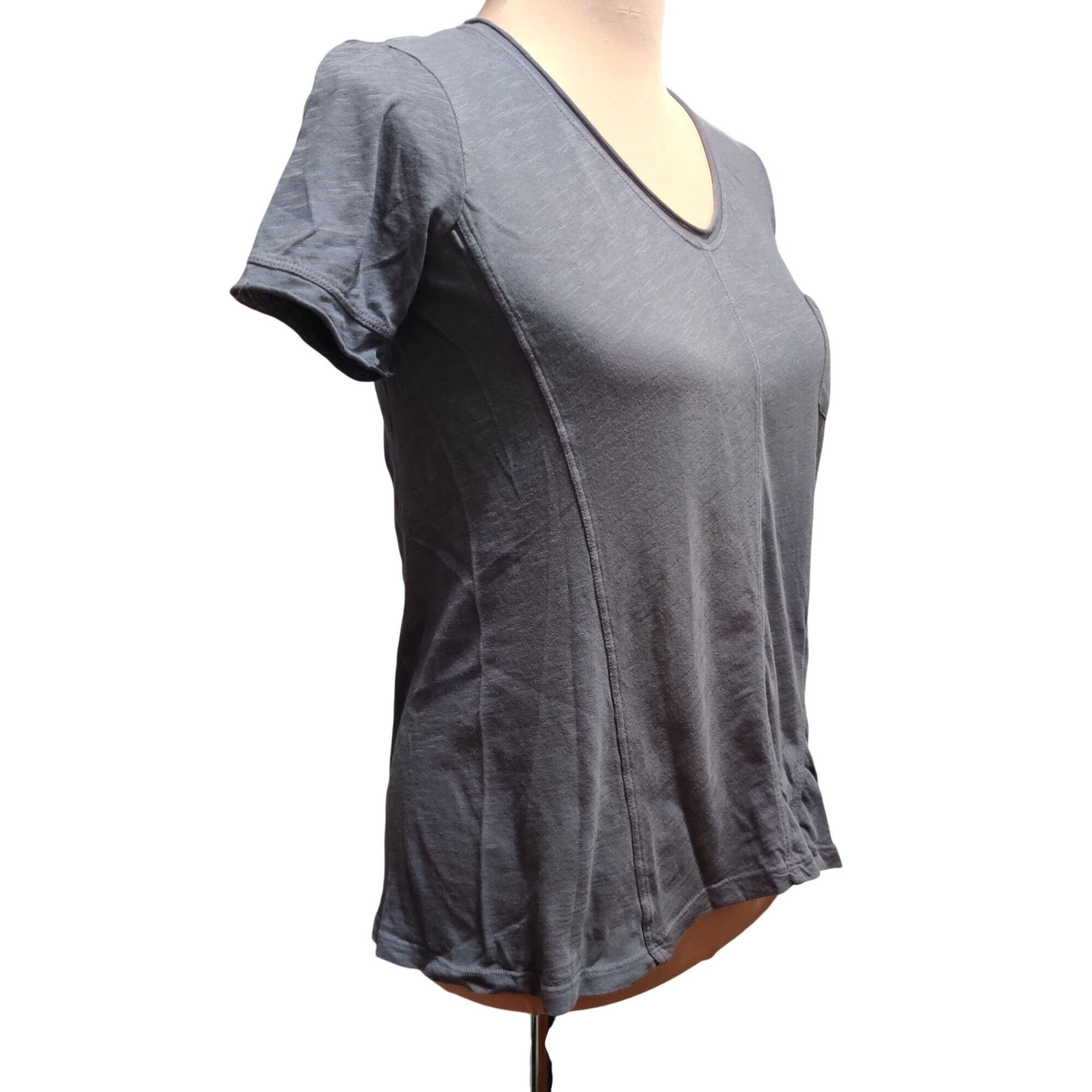 Other Left of Center XS Gray V-Neck Tee USA Made Anthropologie Poc Size XS / US 0-2 / IT 36-38 - 9 Thumbnail