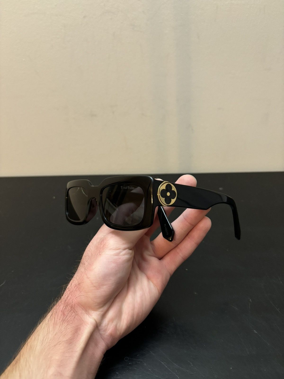 Louis Vuitton LV Nigo Flower Logo Sunglasses Black Gold