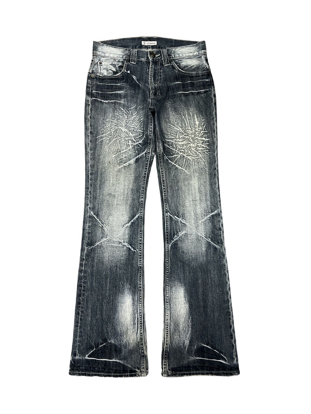 14th Addiction × If Six Was Nine × Tornado Mart 🔥Flare🔥Sorridere Insane Washed Rare Jeans Size US 29 - 1 Thumbnail