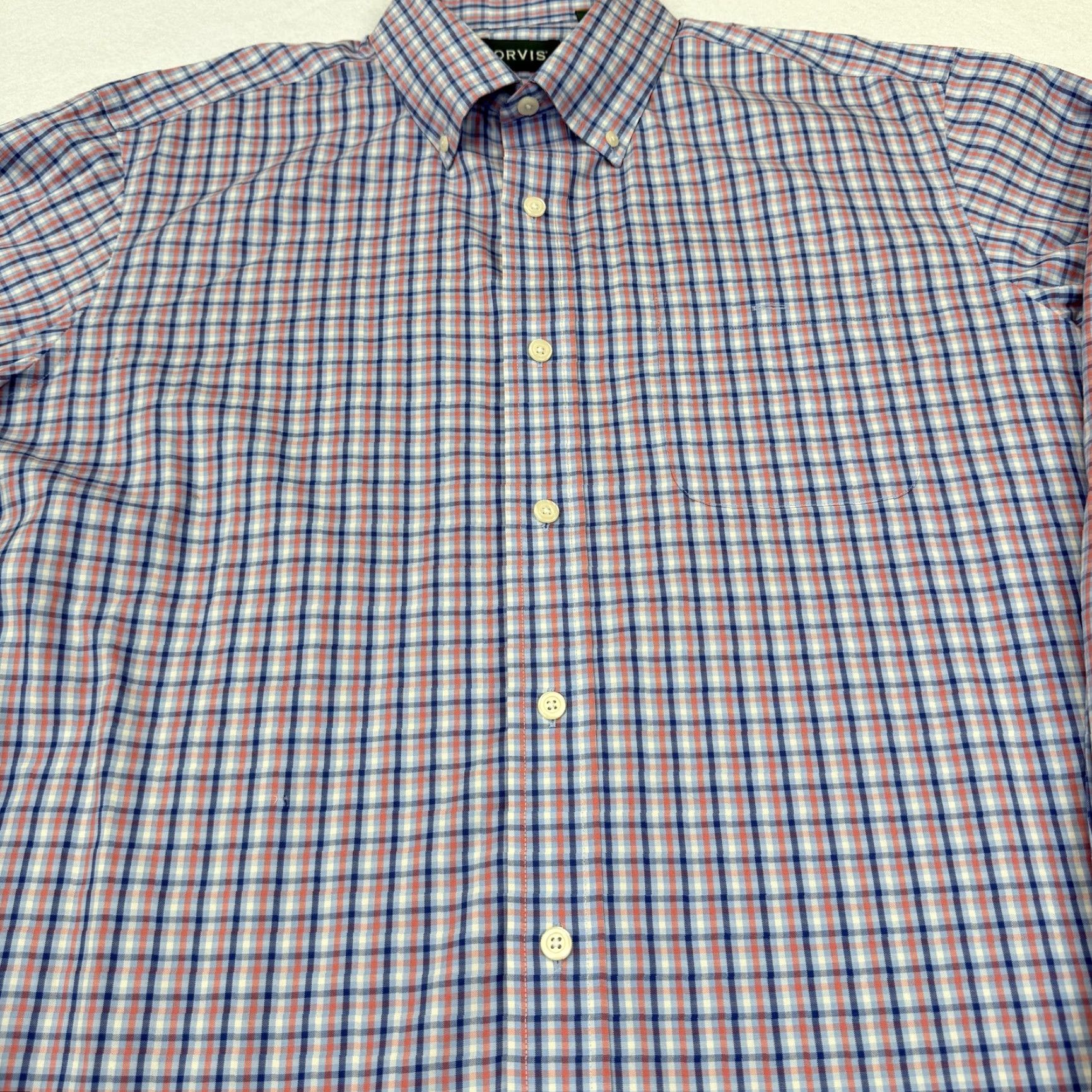 Orvis Orvis Shirt Mens XL Blue Red Check Button-Down Long Sleeve Classic Fit Casual Size US XL / EU 56 / 4 - 2 Thumbnail