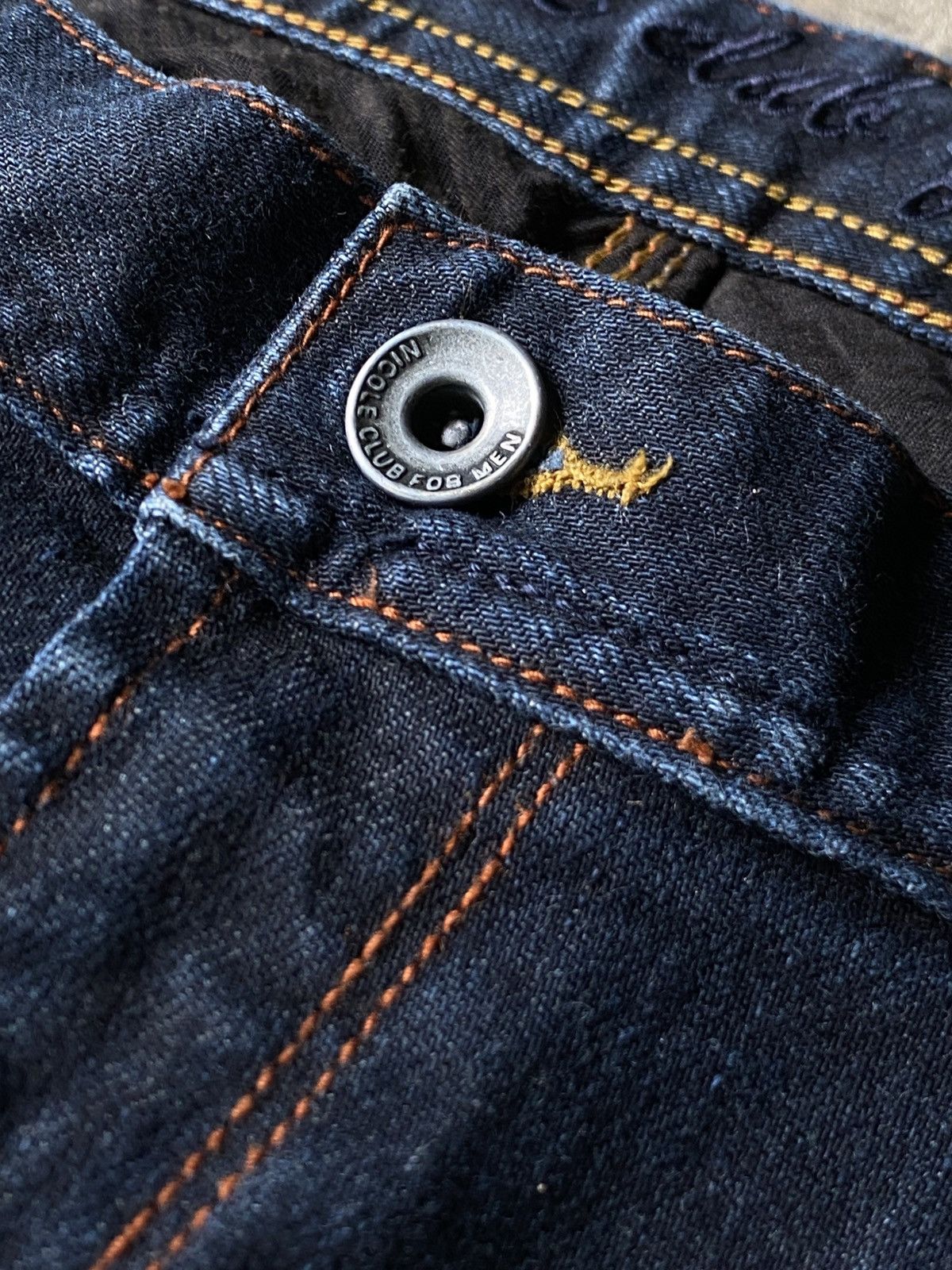 Japanese Brand STUDDED NICOLE CLUB FOR MEN INDIGO WHISKER BOOTCUT Size US 32 / EU 48 - 6 Thumbnail