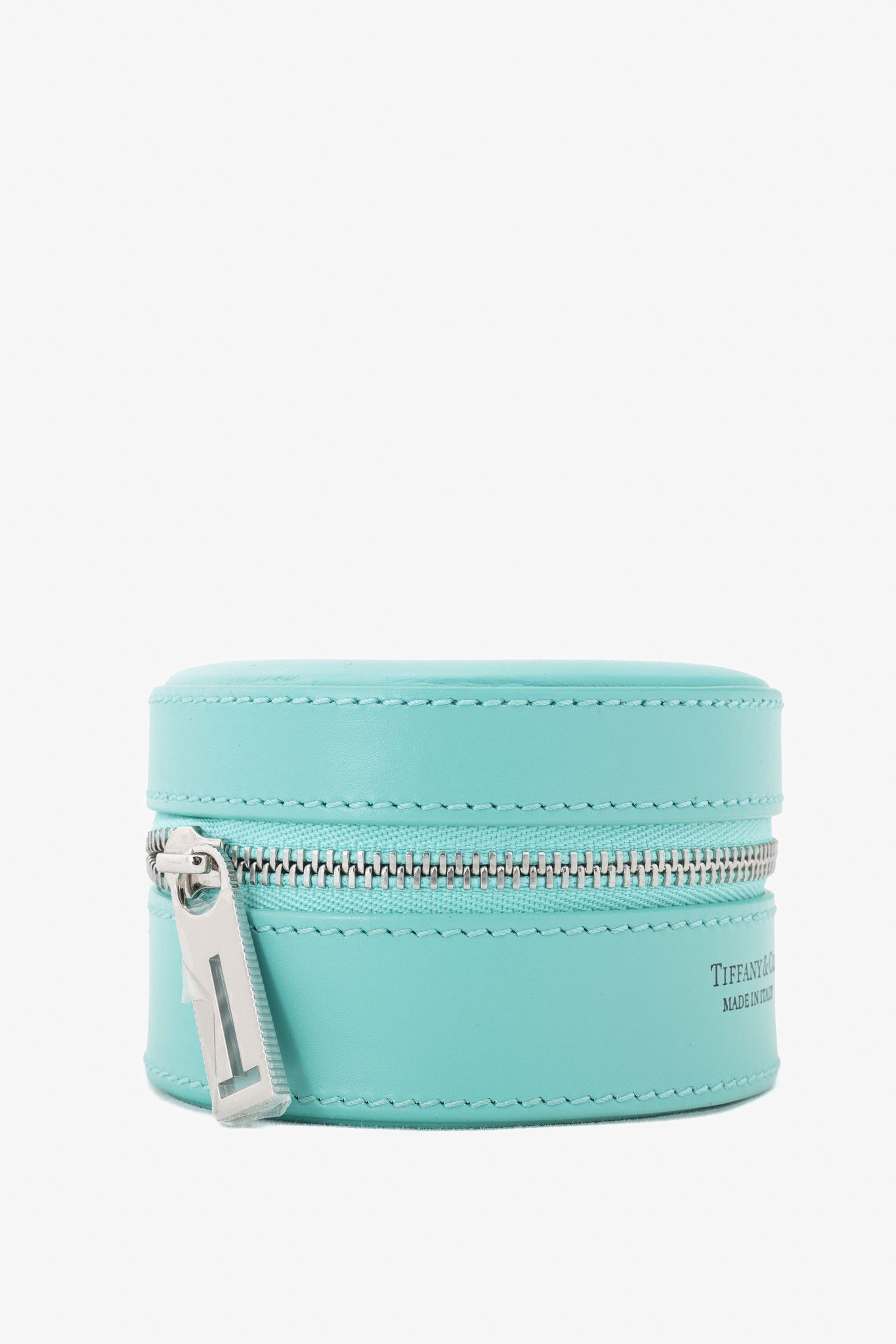 Tiffany & Co. Tiffany & Co. Leather Tiffany Blue Round Jewelry Case Size ONE SIZE - 2 Thumbnail