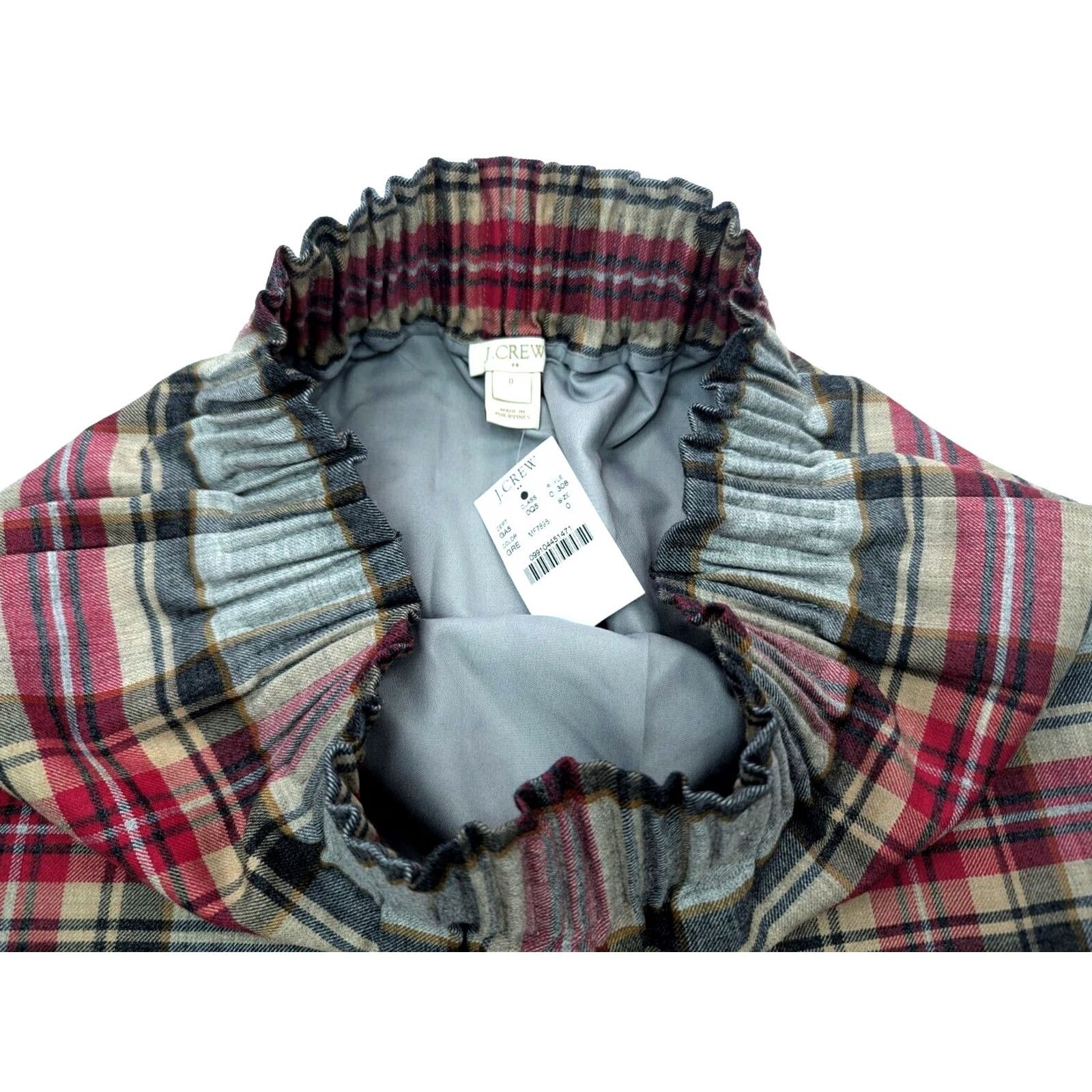 J.Crew J.CREW Plaid Sidewalk Skirt Woman 0 Wool Blend A-Line Short 24" Waist Red Plaid 06308 Women’s Skirt Vintage No Size 25" / US 0 / IT 36 - 6 Thumbnail