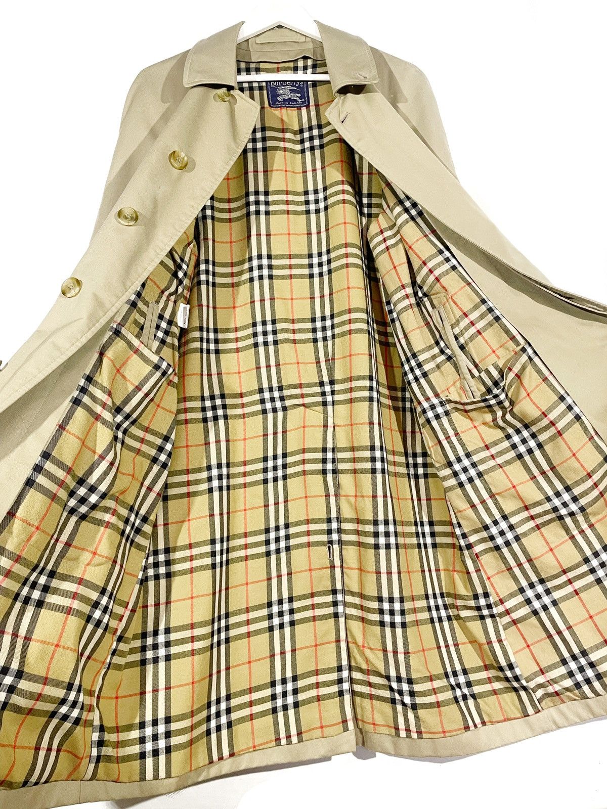 Burberry × Vintage Burberry Men Long Trench Coat Nova Check Vintage Size L 80s Size US L / EU 52-54 / 3 - 5 Thumbnail