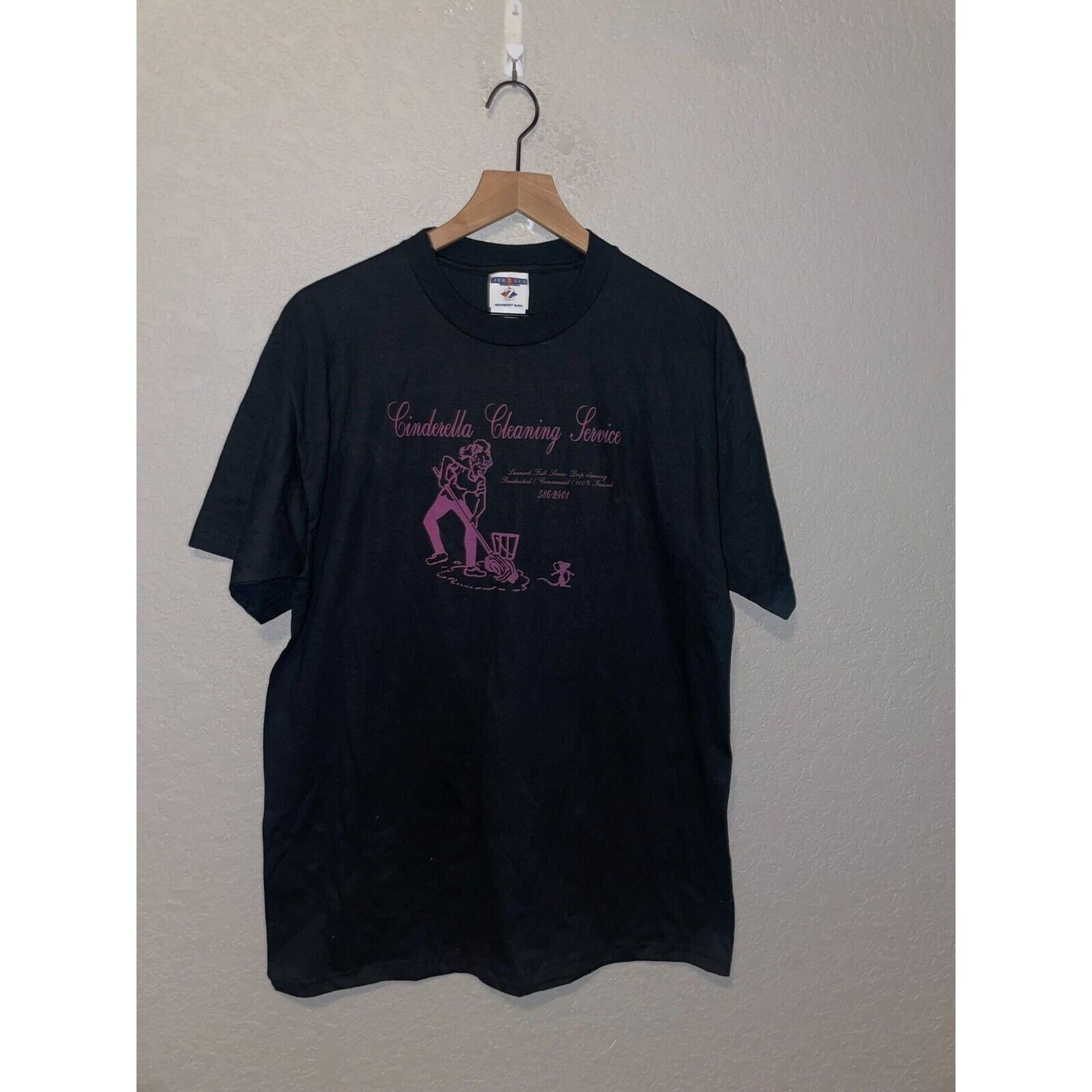 Jerzees Vintage Cleaning Shirt Jerzees Cinderella Service Tee 90s L Size US L / EU 52-54 / 3 - 1 Thumbnail