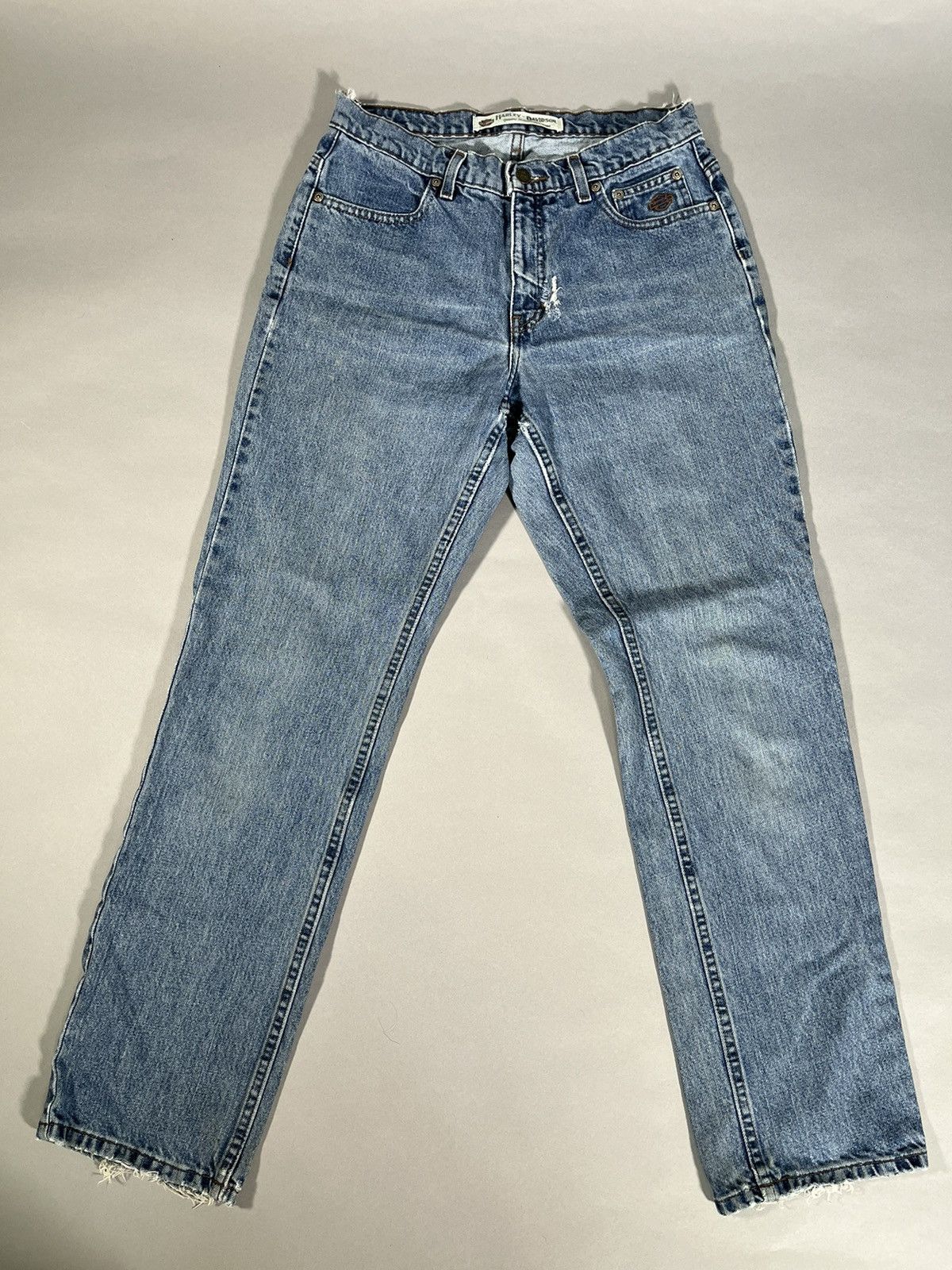 Harley Davidson Y2K Upcycled Harley Davidson Blue Jeans Size 30" / US 8 / IT 44 - 1 Thumbnail