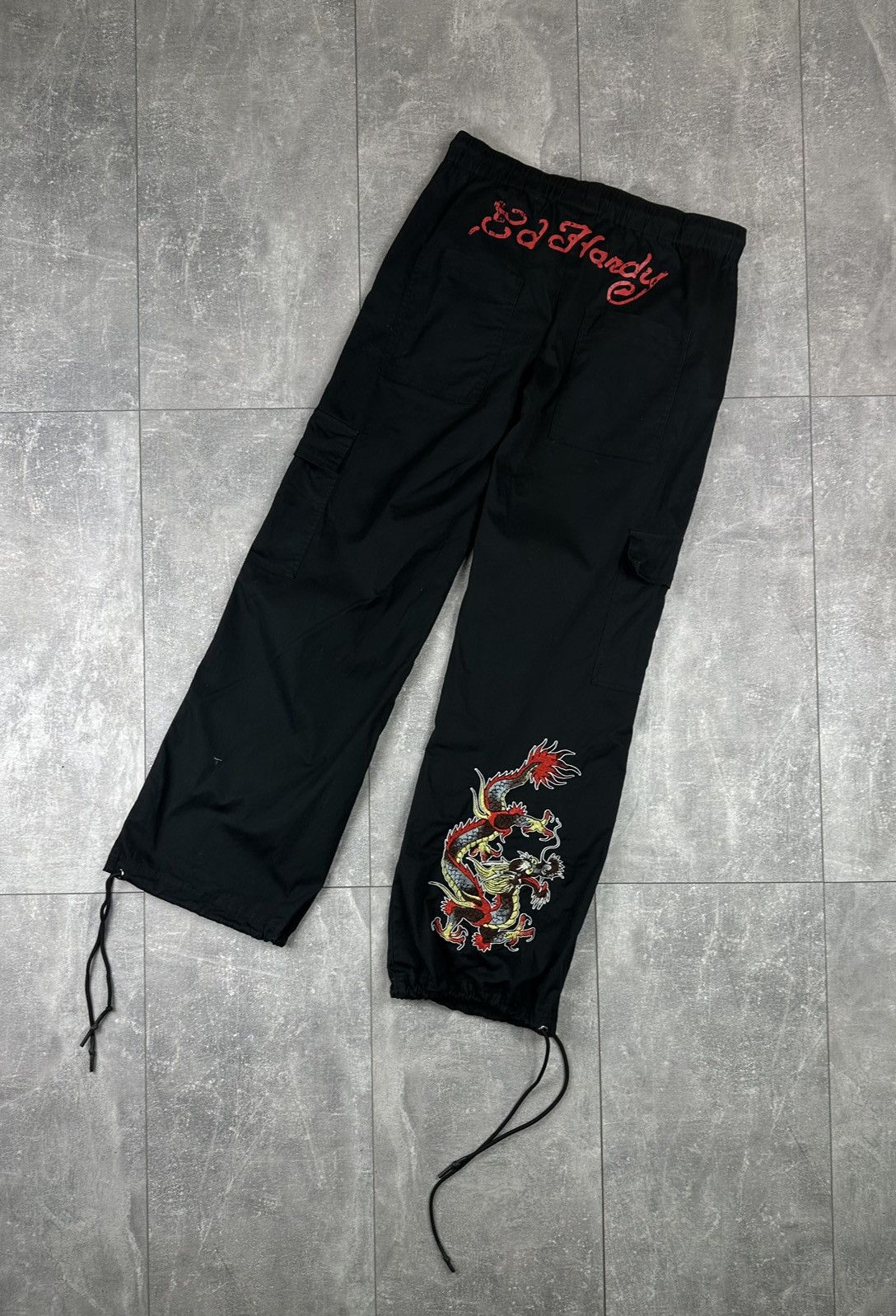 Ed Hardy Ed-Hardy Dragon Logo Baggy Parachute Pants Y2K Size US 30 / EU 46 - 1 Thumbnail