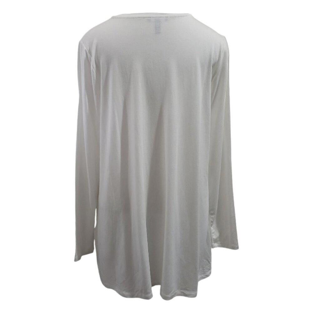 Eileen Fisher CT1810 Eileen Fisher Long Sleeve White Crew Neck Tee S/P Size S / US 4 / IT 40 - 3 Thumbnail