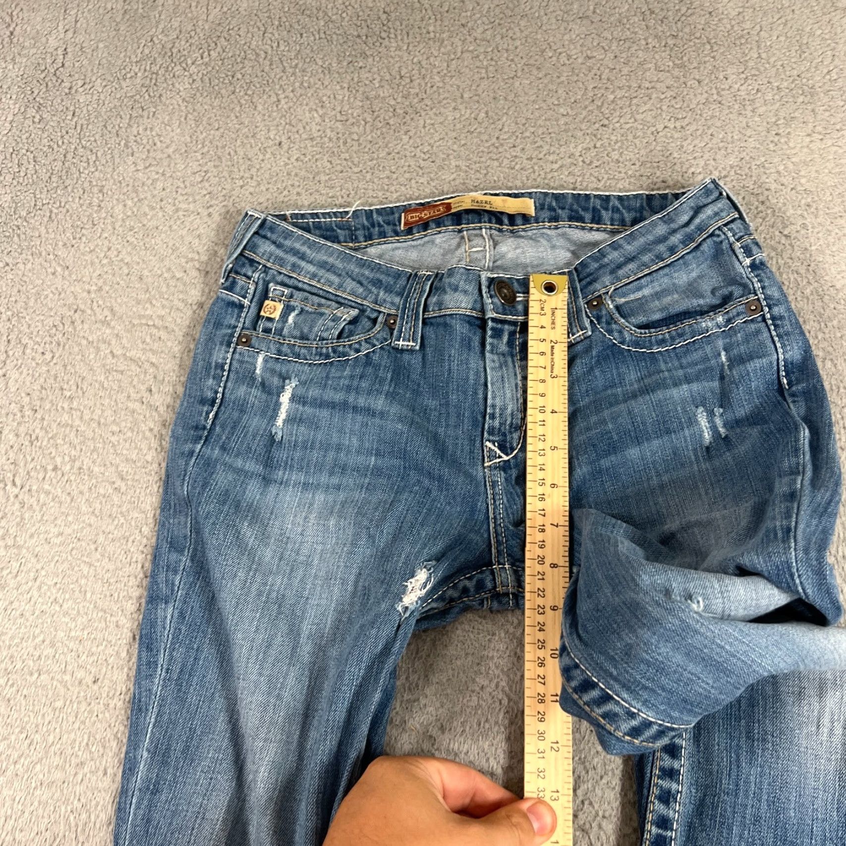 Denime VINTAGE Big Star Jeans Women's 27 Light Wash Slim Fit Low Rise Denim Western Blue Fall Summer Size 27" / US 4 / IT 40 - 4 Thumbnail