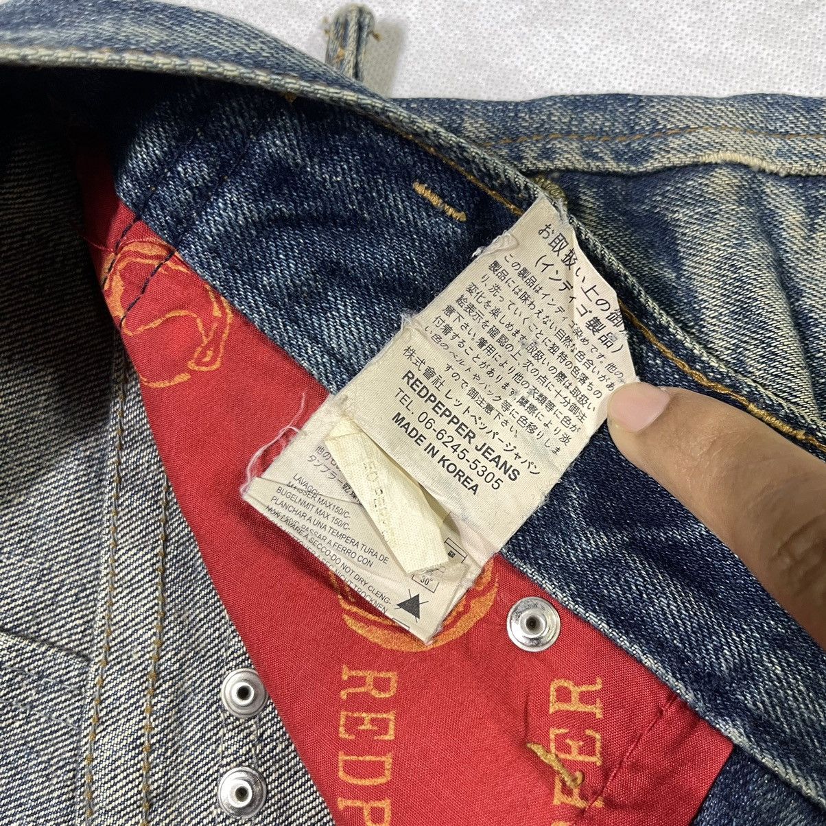 Japanese Brand Red Pepper Skull Stud Distressed Selvedge Waist Denim Pant Size US 31 - 15 Thumbnail